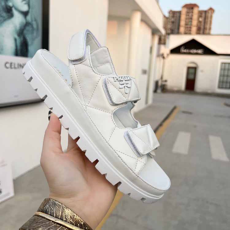 Prada Padded Nappa Leather Sandals - DopestKickz