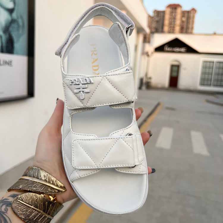 Prada Padded Nappa Leather Sandals - DopestKickz