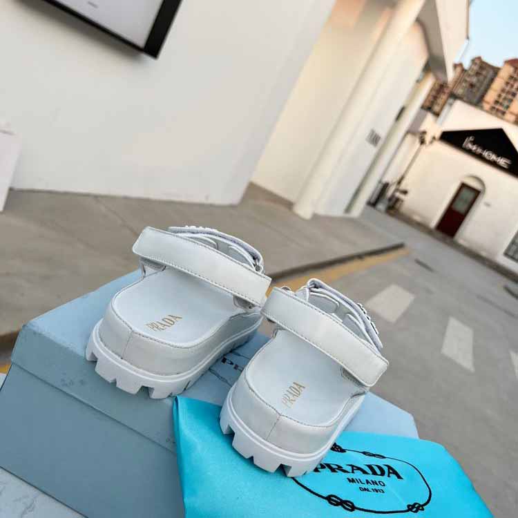 Prada Padded Nappa Leather Sandals - DopestKickz