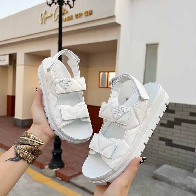 Prada Padded Nappa Leather Sandals - DopestKickz