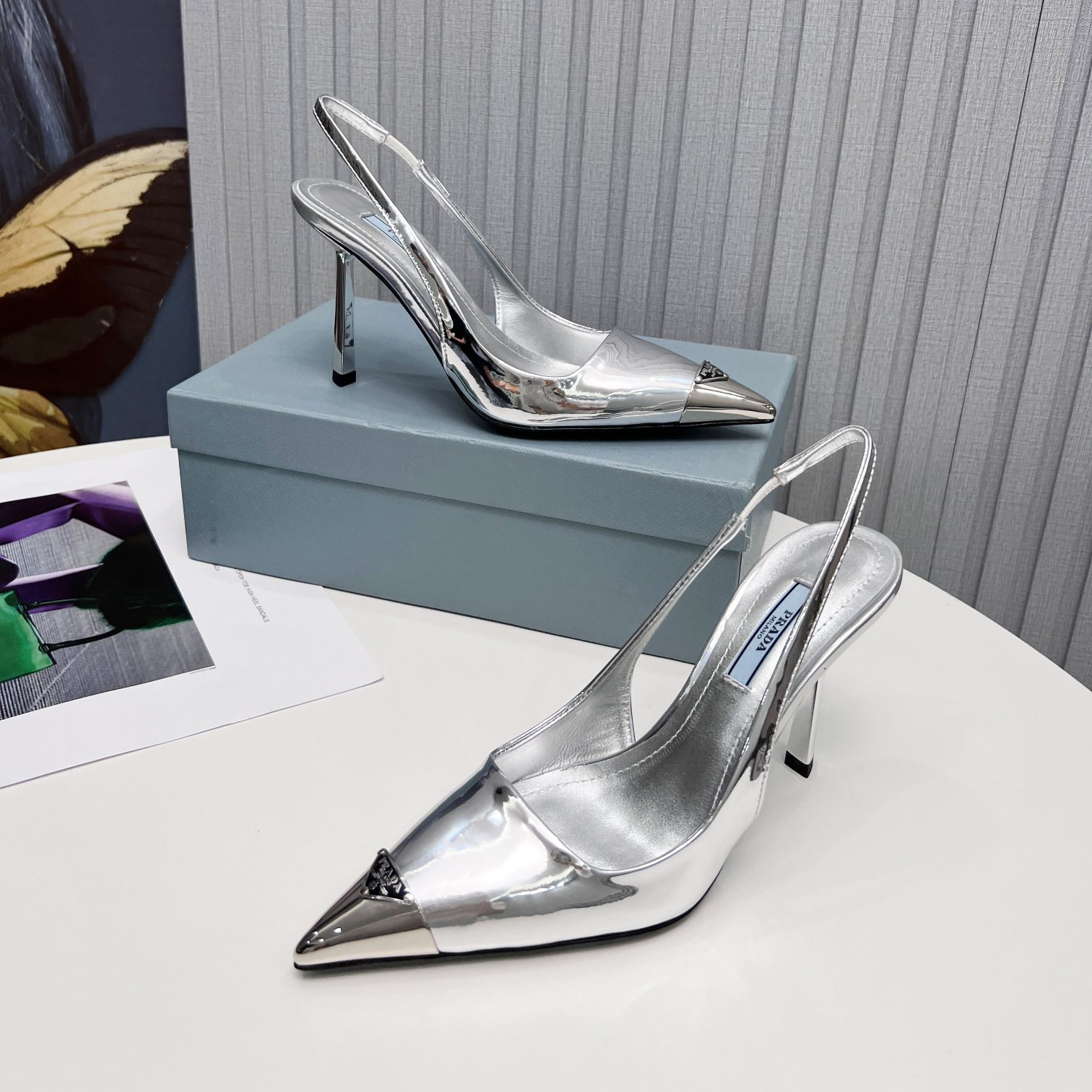 Prada Brushed Leather Slingback Pumps  - DopestKickz