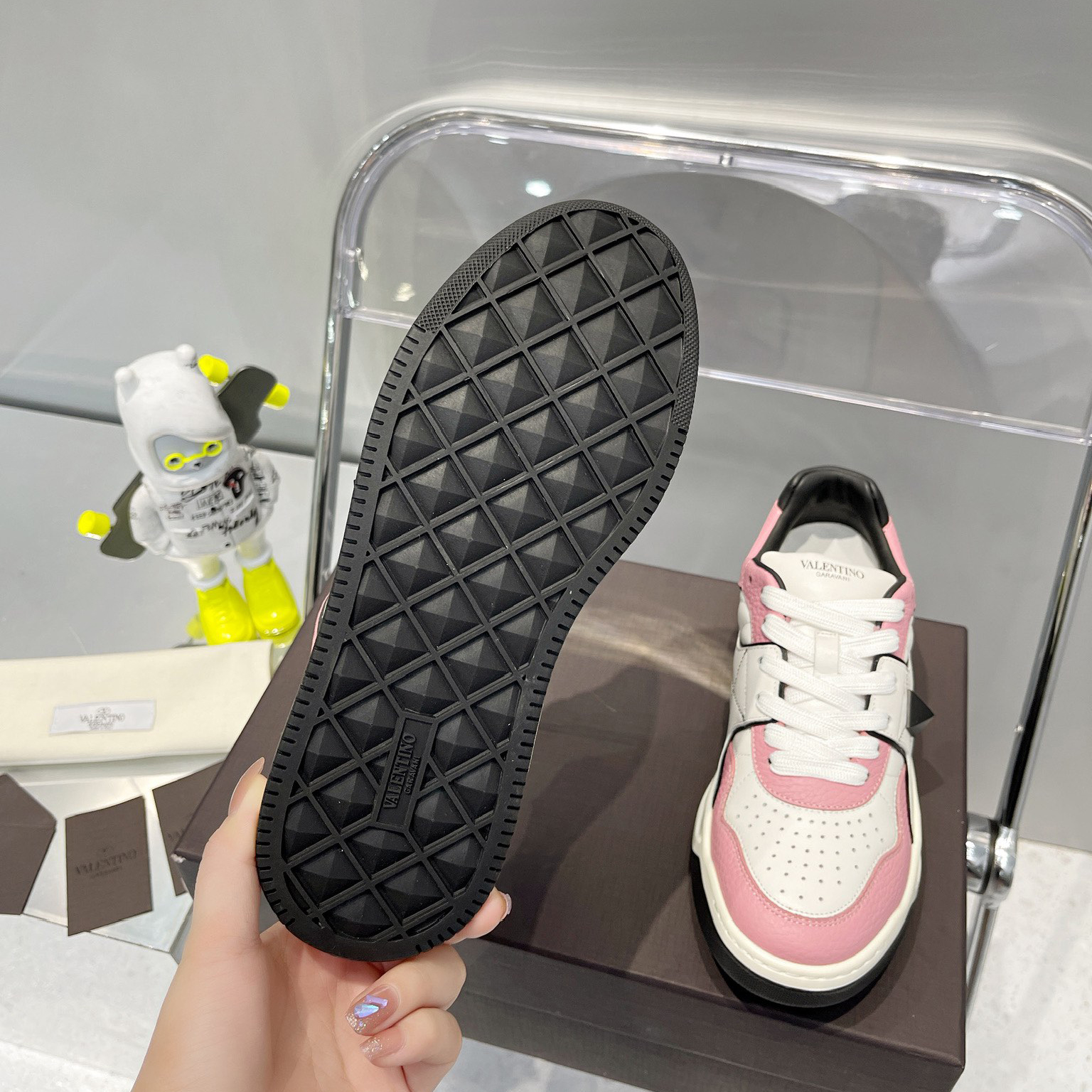 Valenti One Stud Low-Top Calfskin Sneaker - DopestKickz