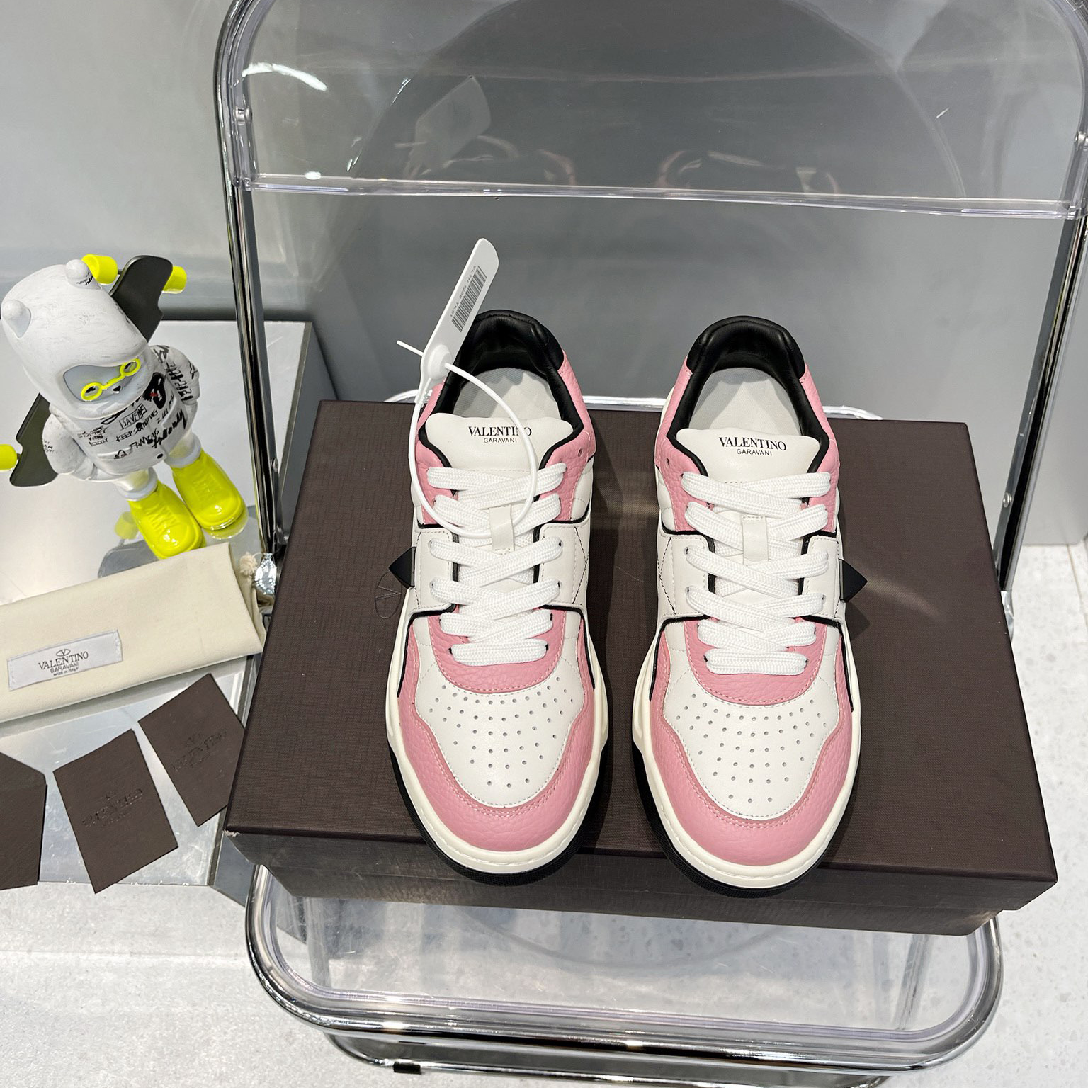 Valenti One Stud Low-Top Calfskin Sneaker - DopestKickz