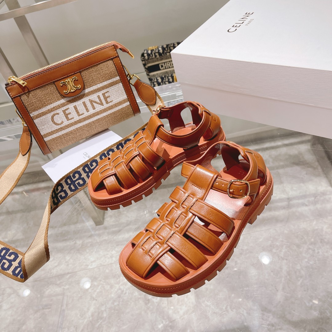 Celine Clea Chunky Sandal  In Calfskin - DopestKickz
