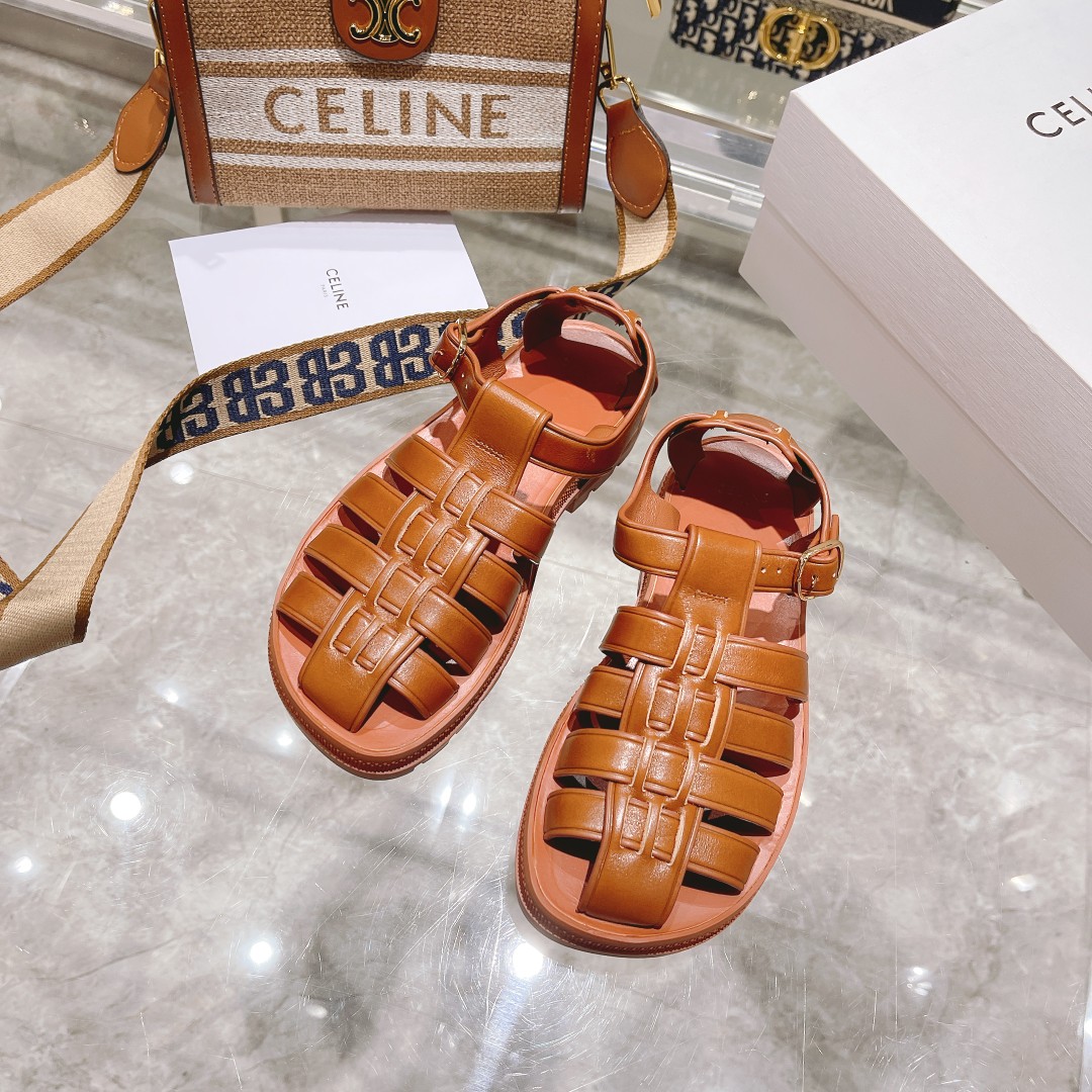 Celine Clea Chunky Sandal  In Calfskin - DopestKickz