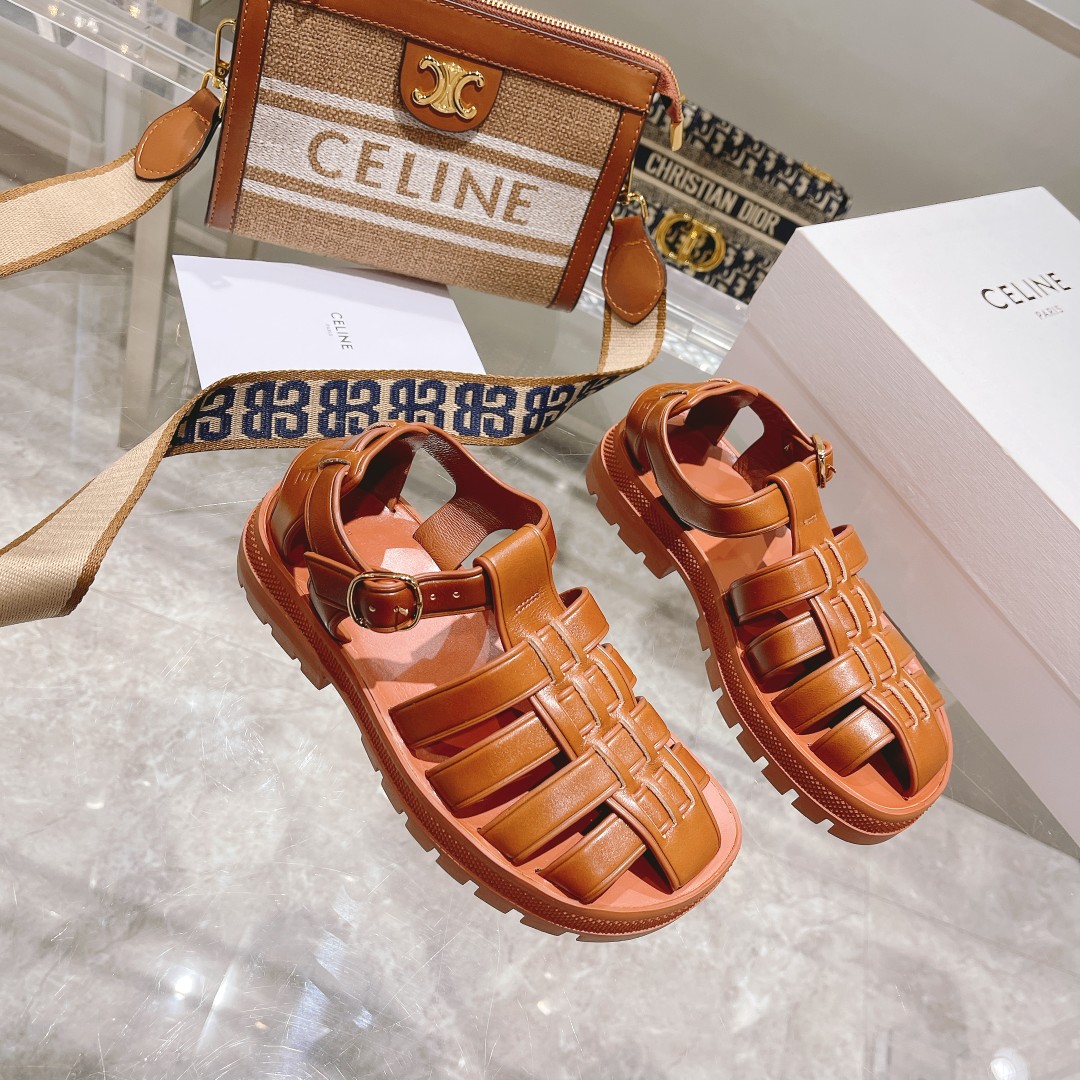 Celine Clea Chunky Sandal  In Calfskin - DopestKickz