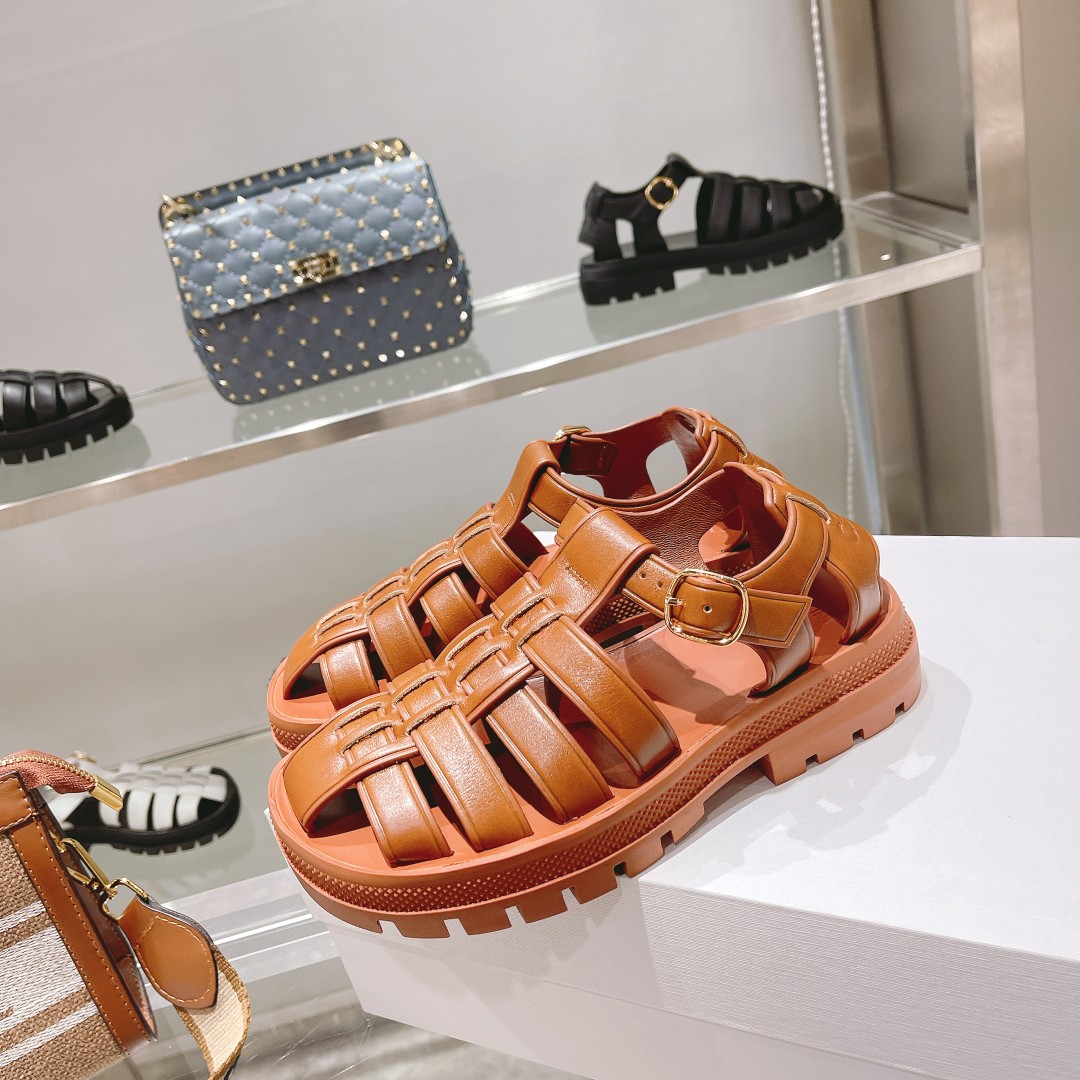 Celine Clea Chunky Sandal  In Calfskin - DopestKickz