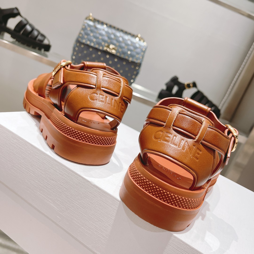 Celine Clea Chunky Sandal  In Calfskin - DopestKickz