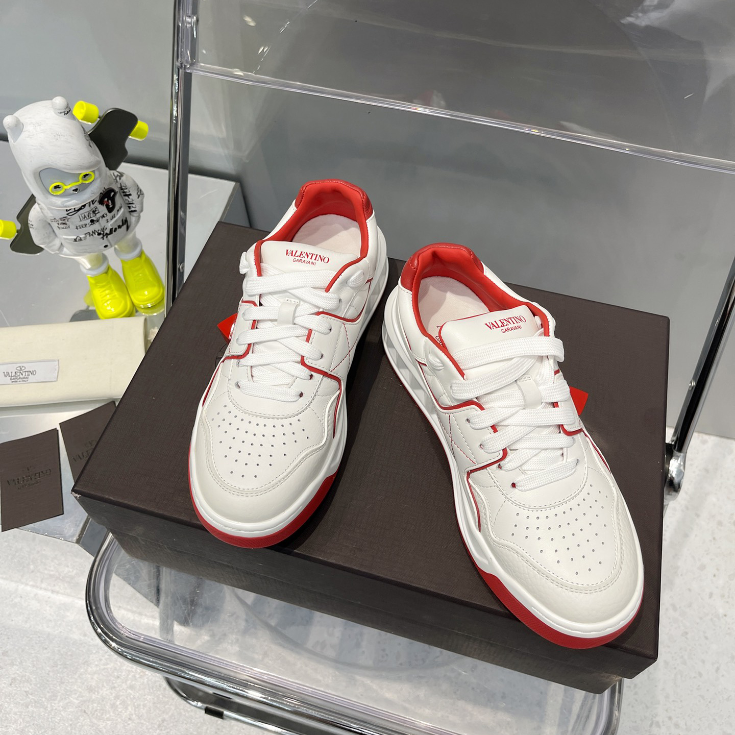 Valenti One Stud Low-Top Calfskin Sneaker - DopestKickz