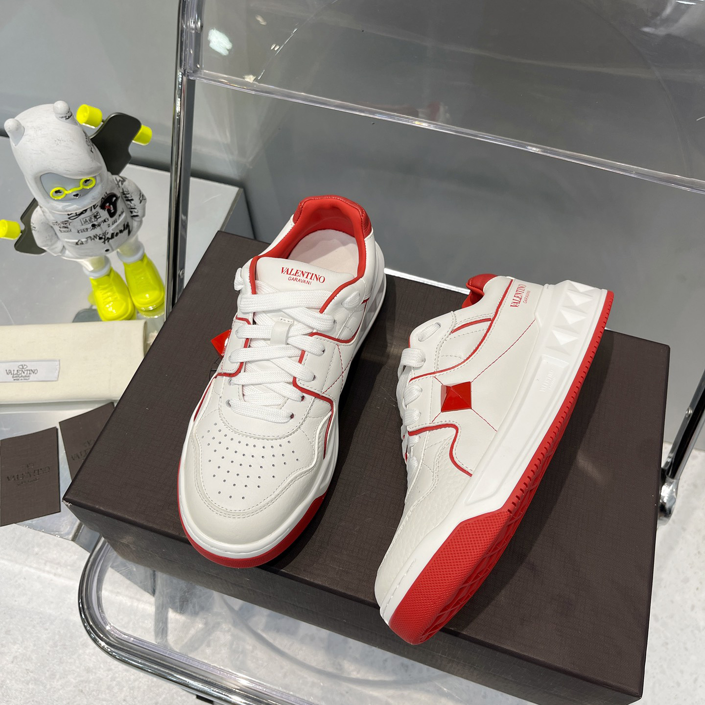 Valenti One Stud Low-Top Calfskin Sneaker - DopestKickz