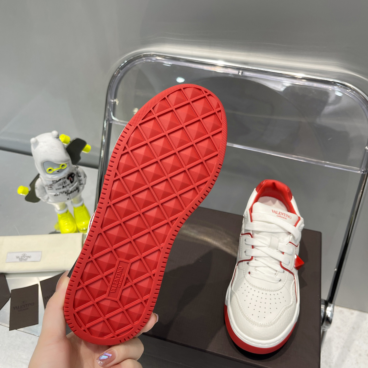 Valenti One Stud Low-Top Calfskin Sneaker - DopestKickz