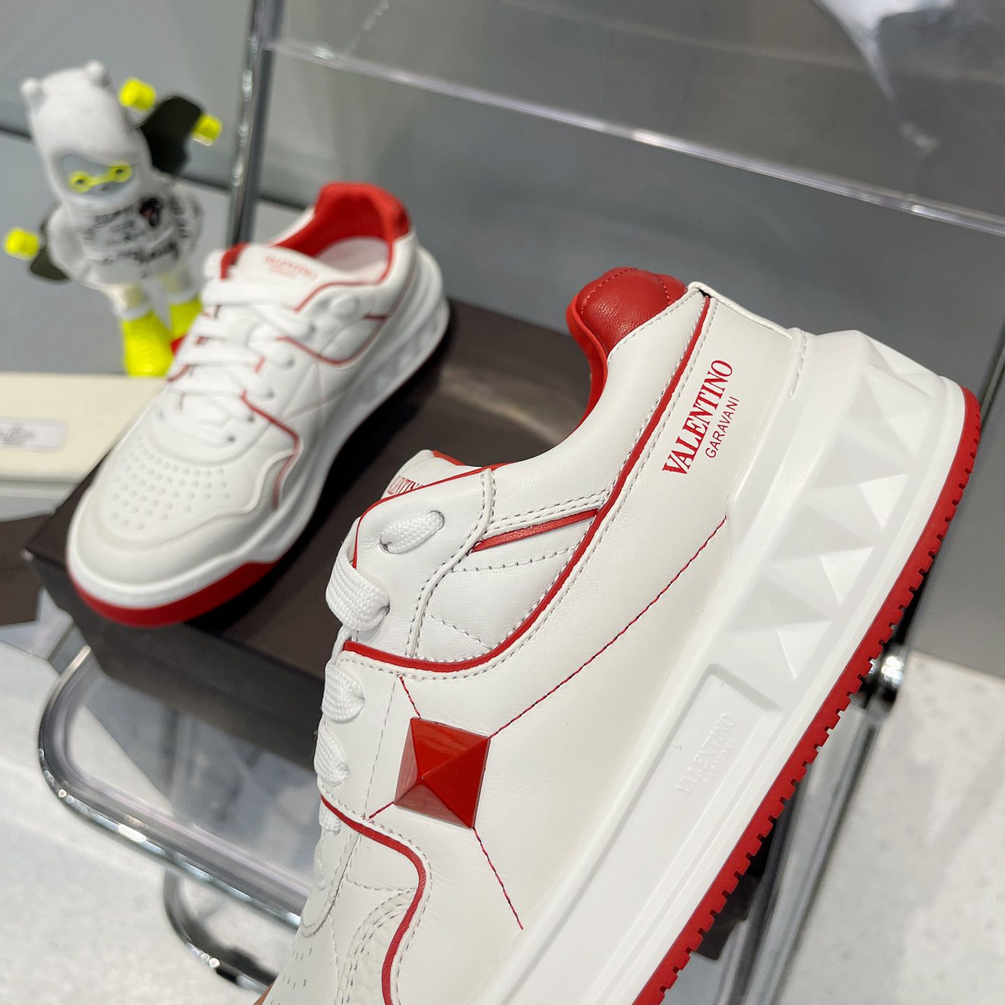 Valenti One Stud Low-Top Calfskin Sneaker - DopestKickz