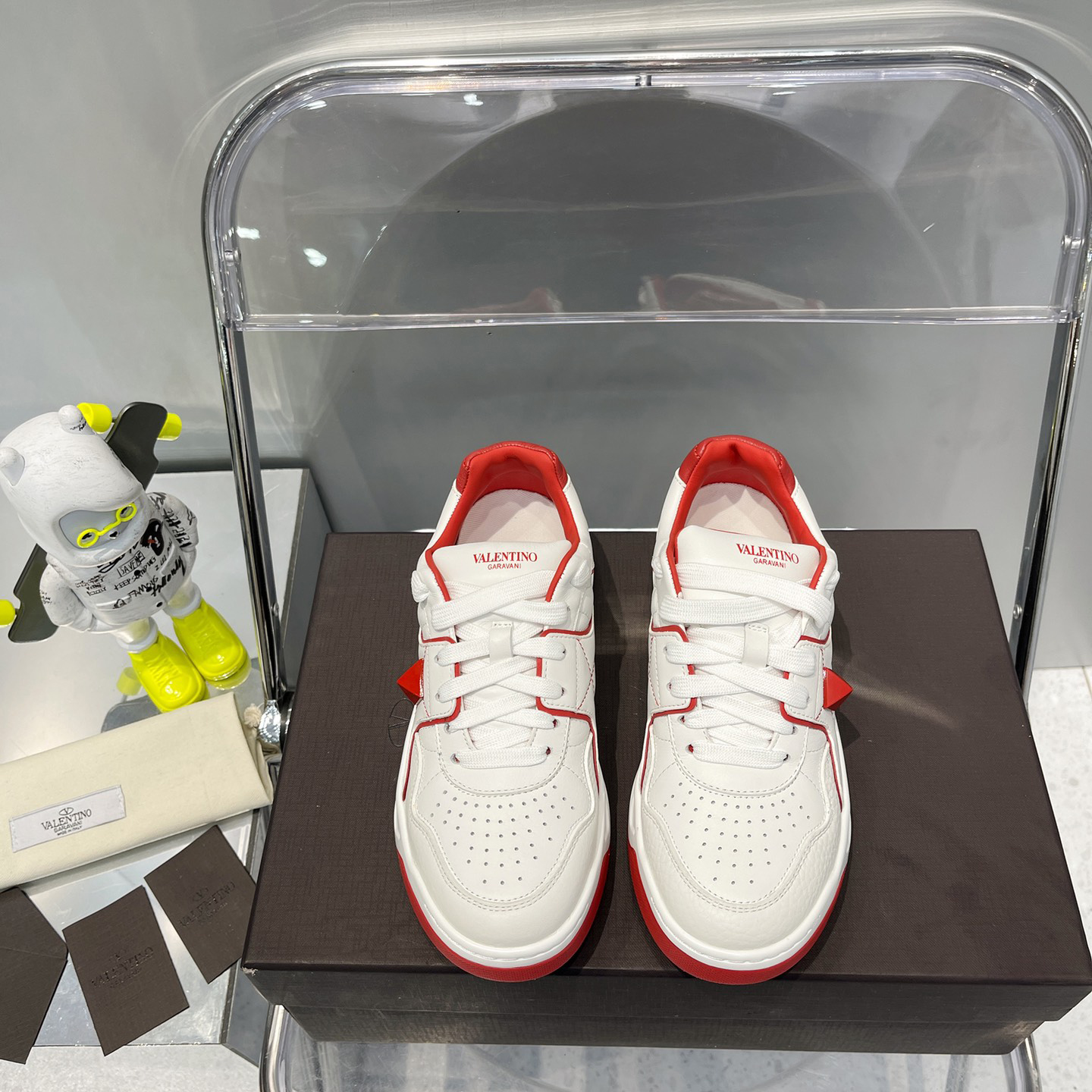 Valenti One Stud Low-Top Calfskin Sneaker - DopestKickz