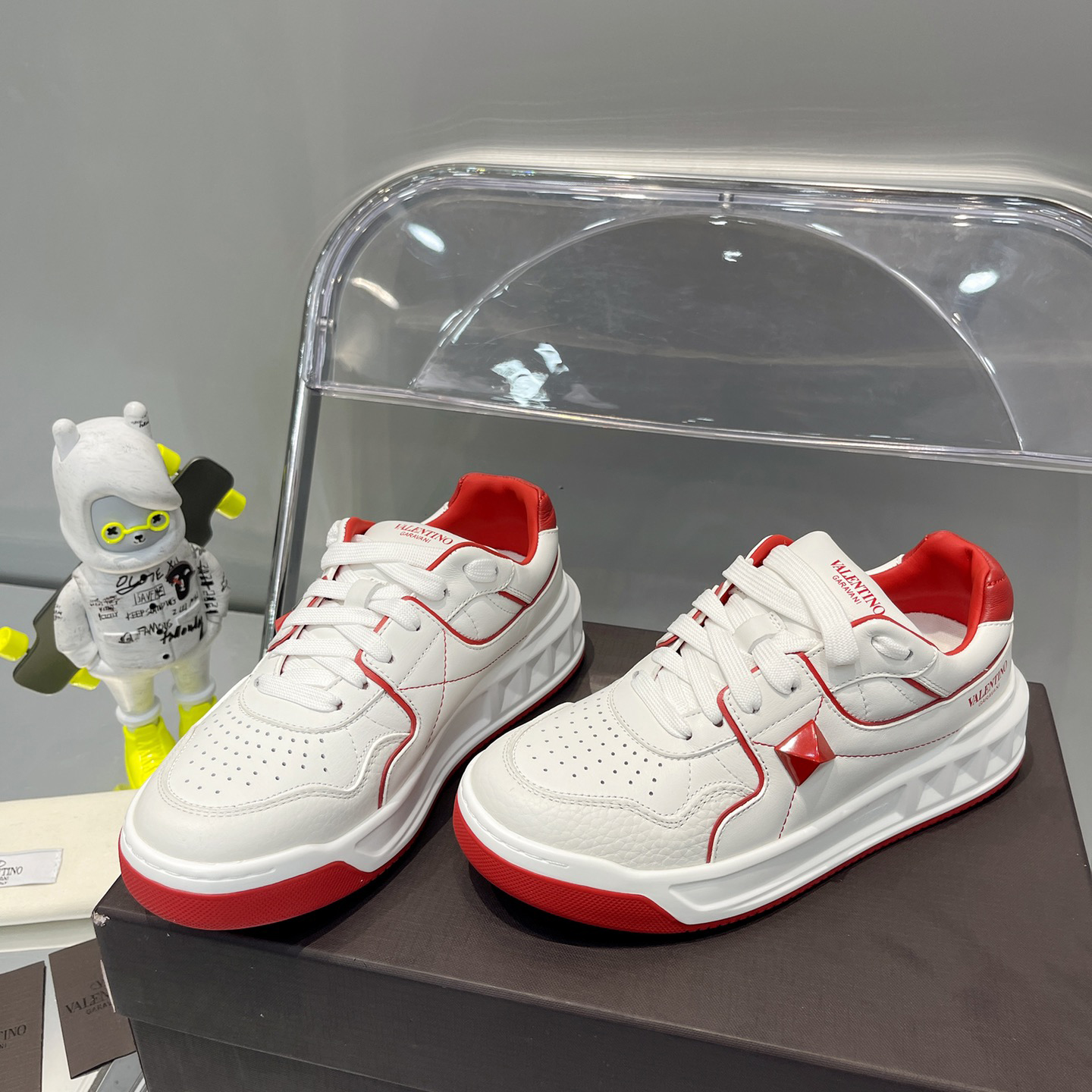 Valenti One Stud Low-Top Calfskin Sneaker - DopestKickz