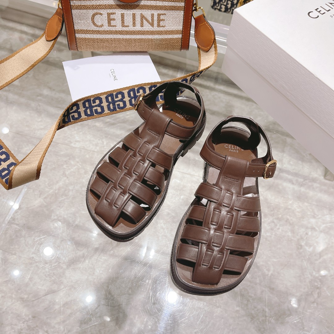 Celine Clea Chunky Sandal  In Calfskin - DopestKickz