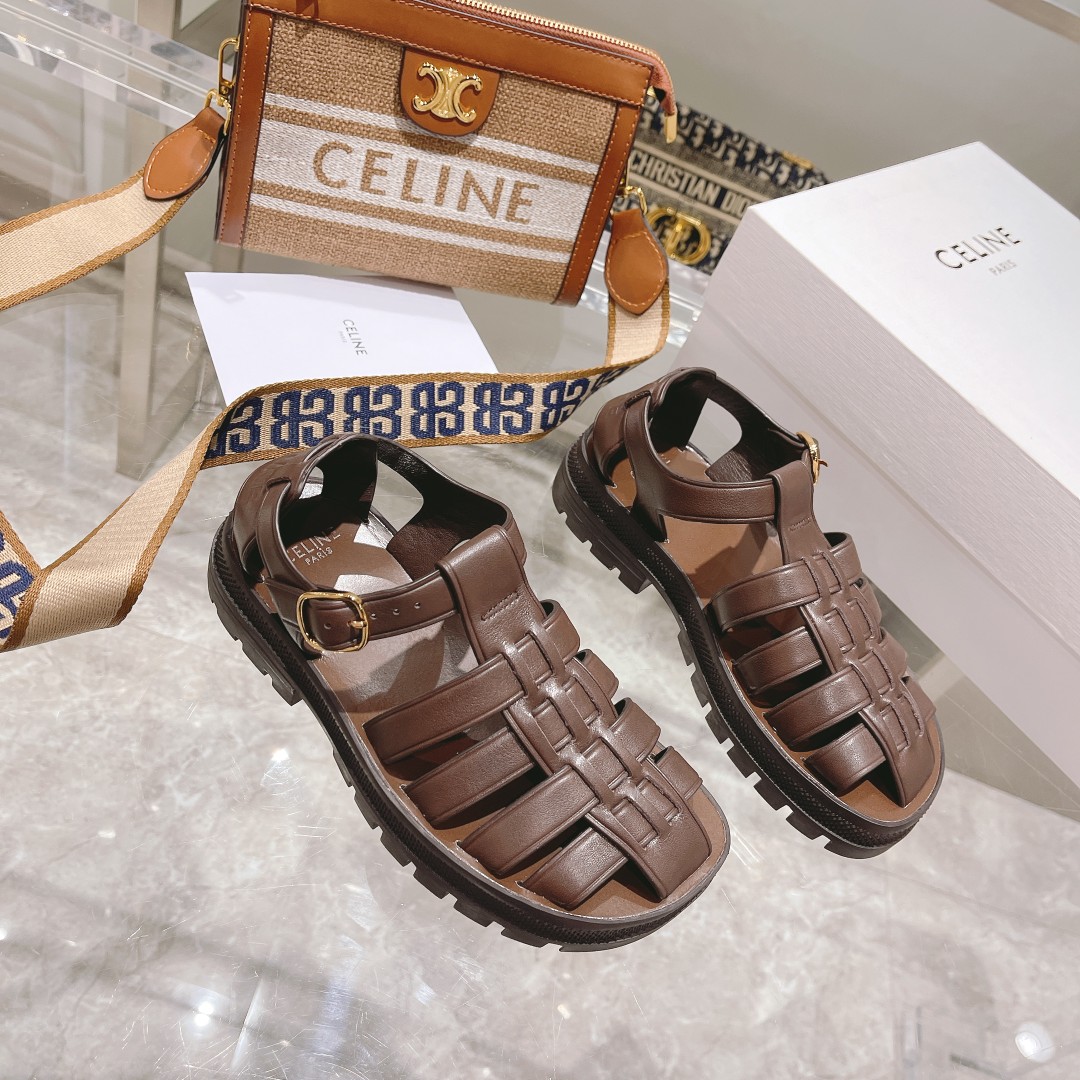 Celine Clea Chunky Sandal  In Calfskin - DopestKickz