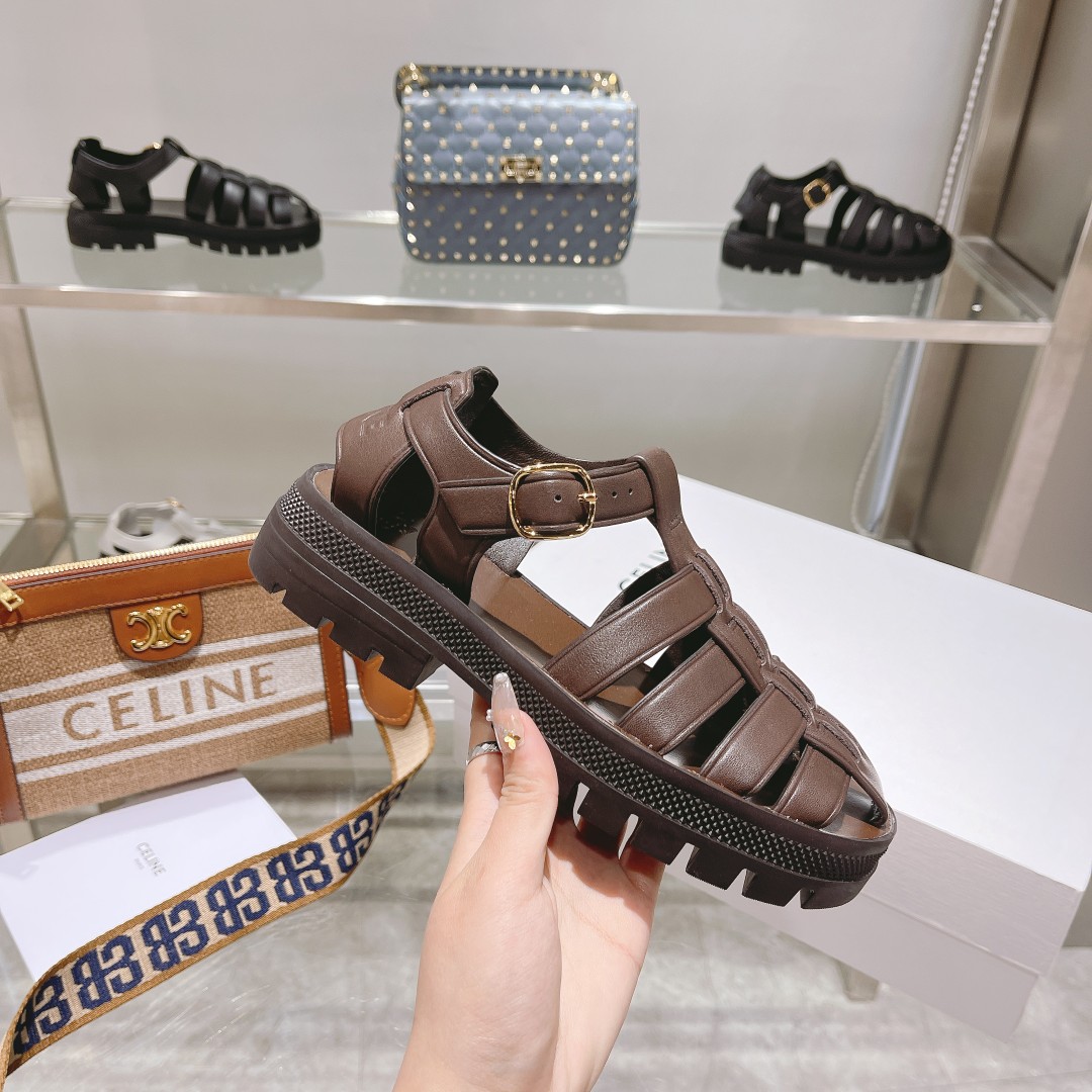 Celine Clea Chunky Sandal  In Calfskin - DopestKickz