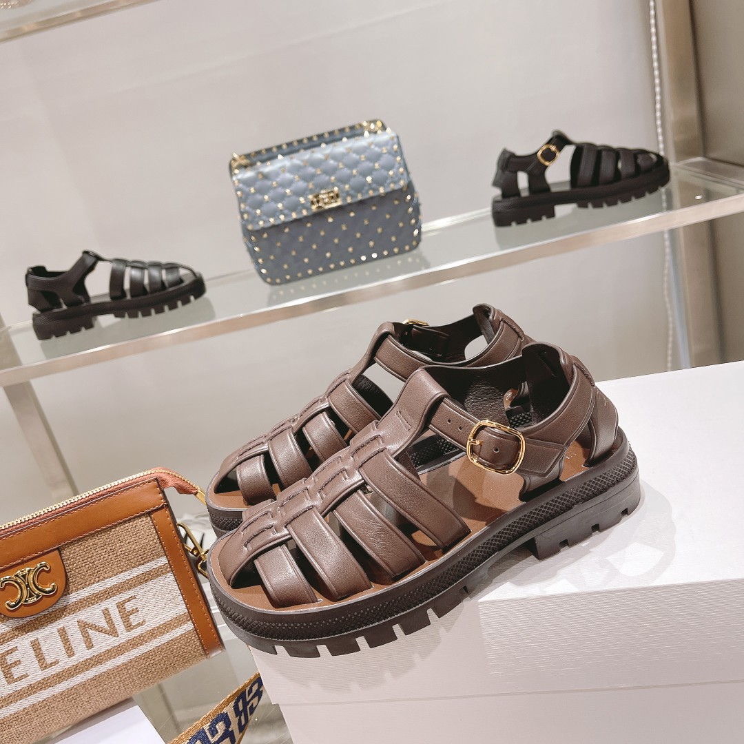 Celine Clea Chunky Sandal  In Calfskin - DopestKickz