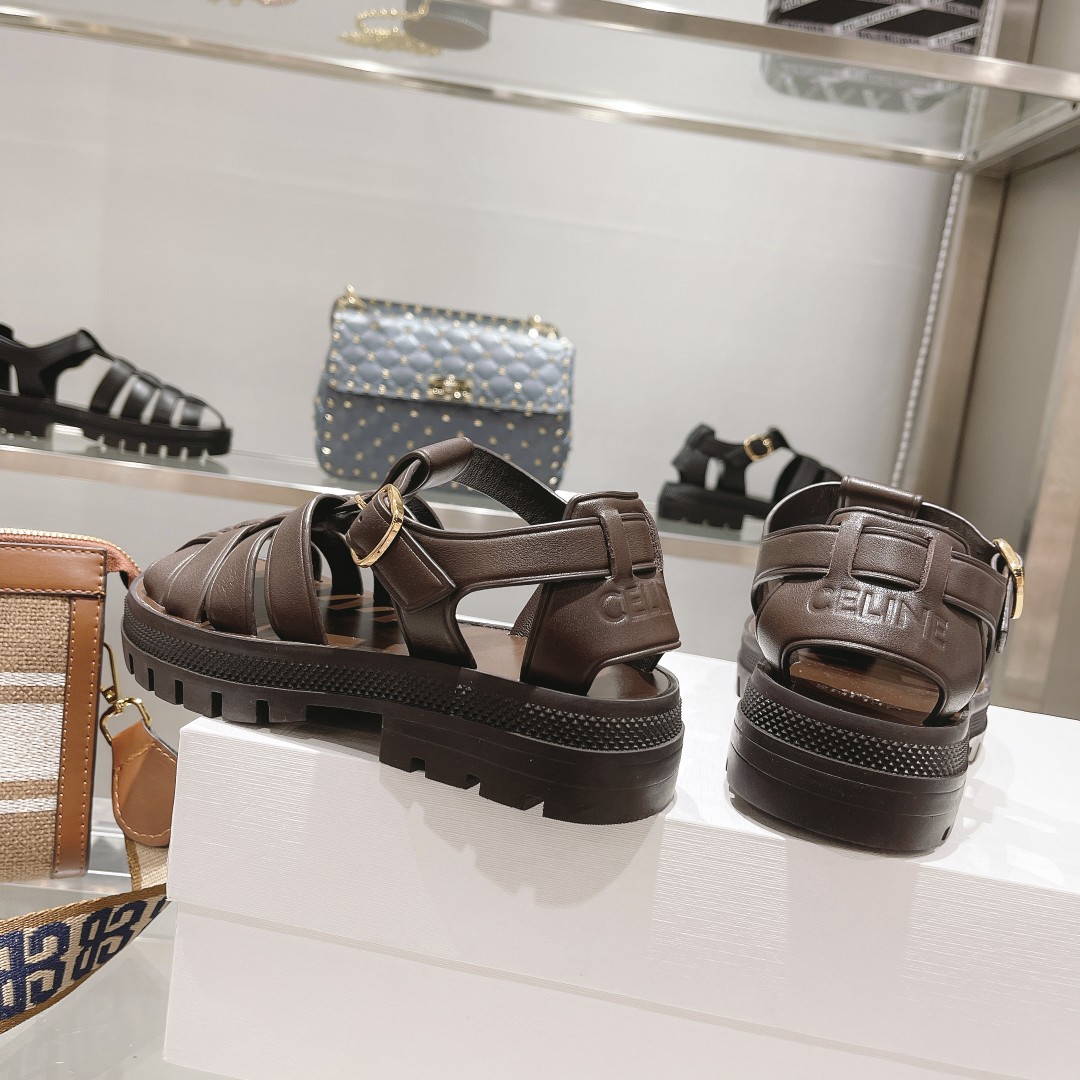 Celine Clea Chunky Sandal  In Calfskin - DopestKickz