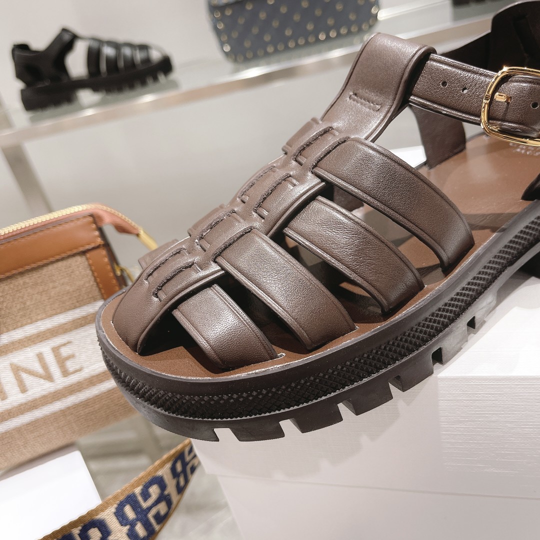 Celine Clea Chunky Sandal  In Calfskin - DopestKickz