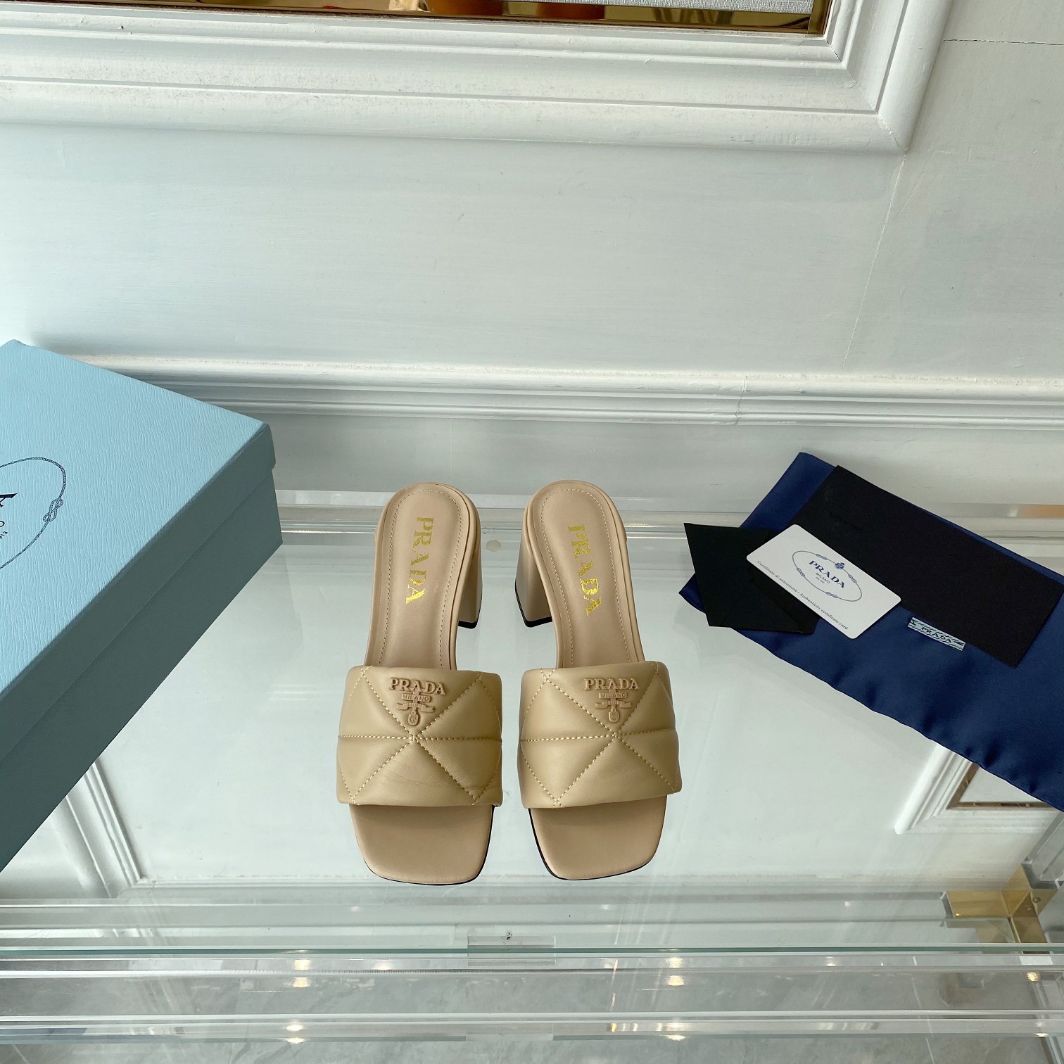 Prada Quilted Nappa Leather Sandals - DopestKickz