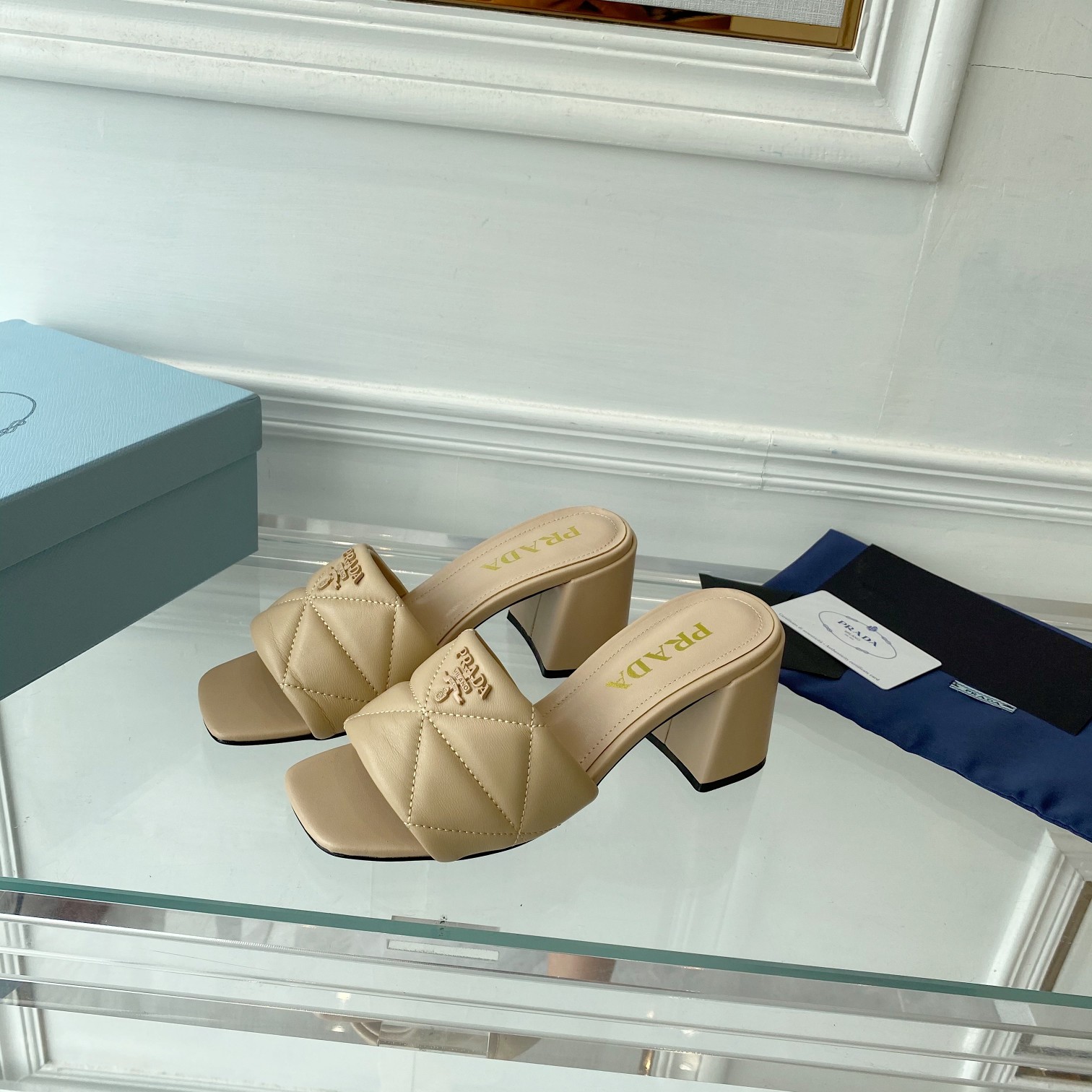 Prada Quilted Nappa Leather Sandals - DopestKickz