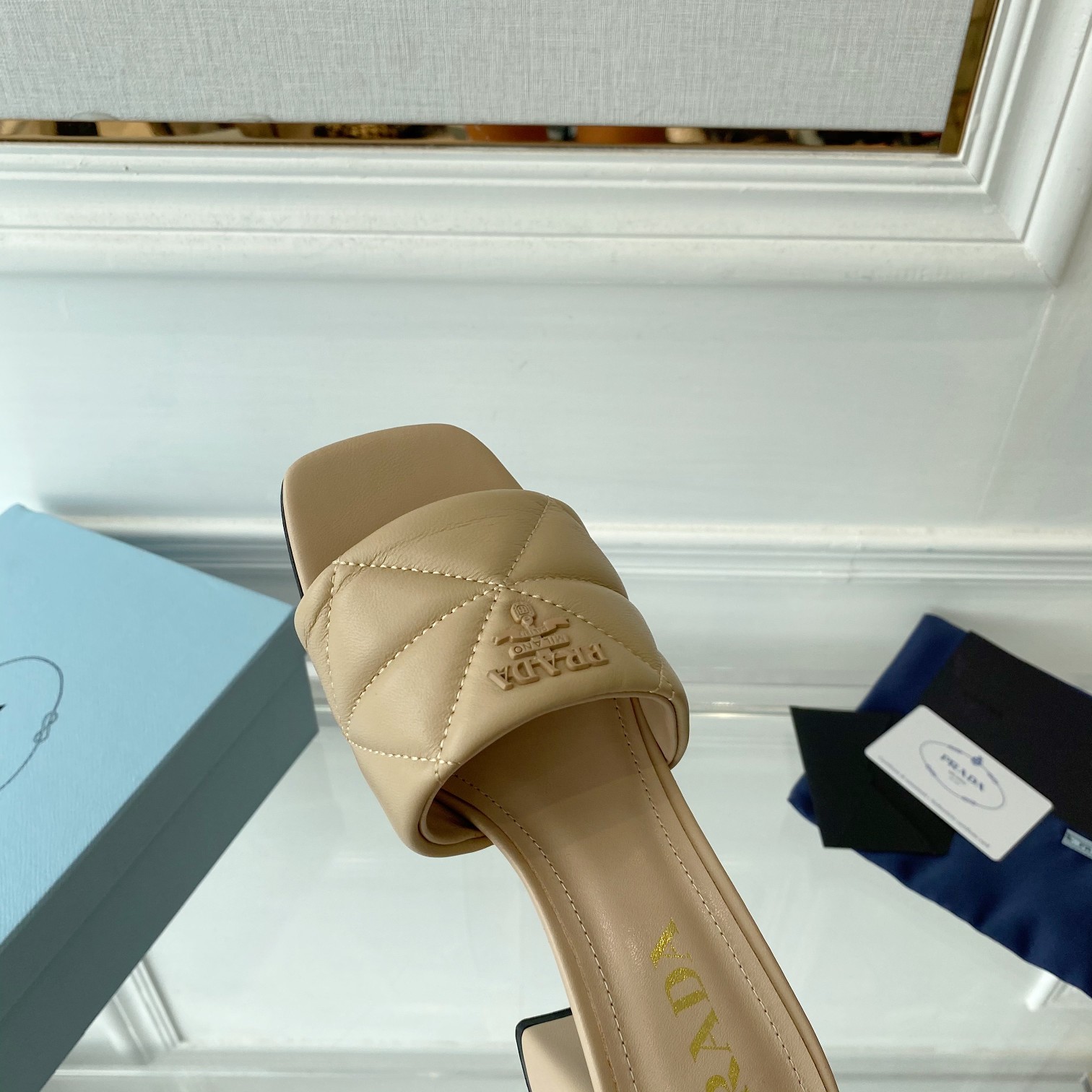 Prada Quilted Nappa Leather Sandals - DopestKickz