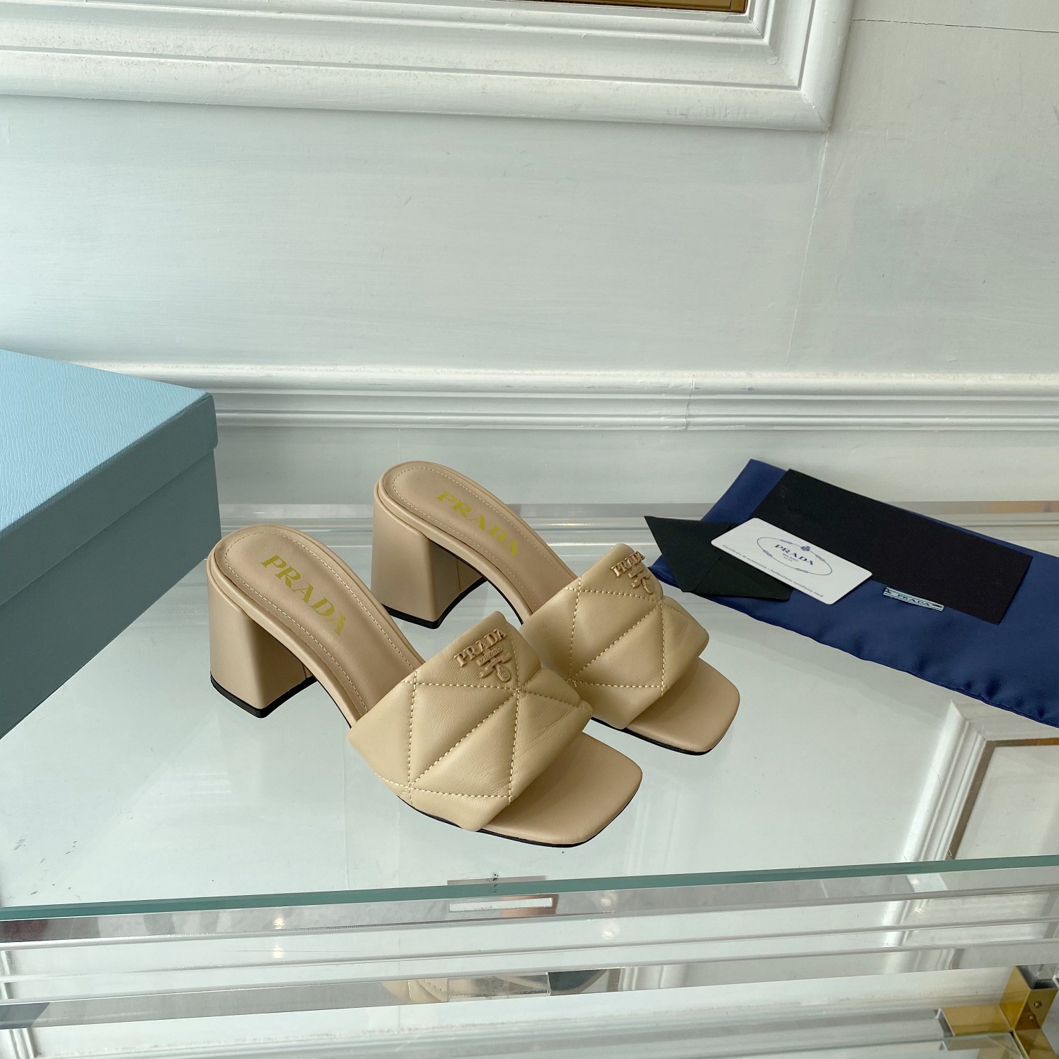 Prada Quilted Nappa Leather Sandals - DopestKickz