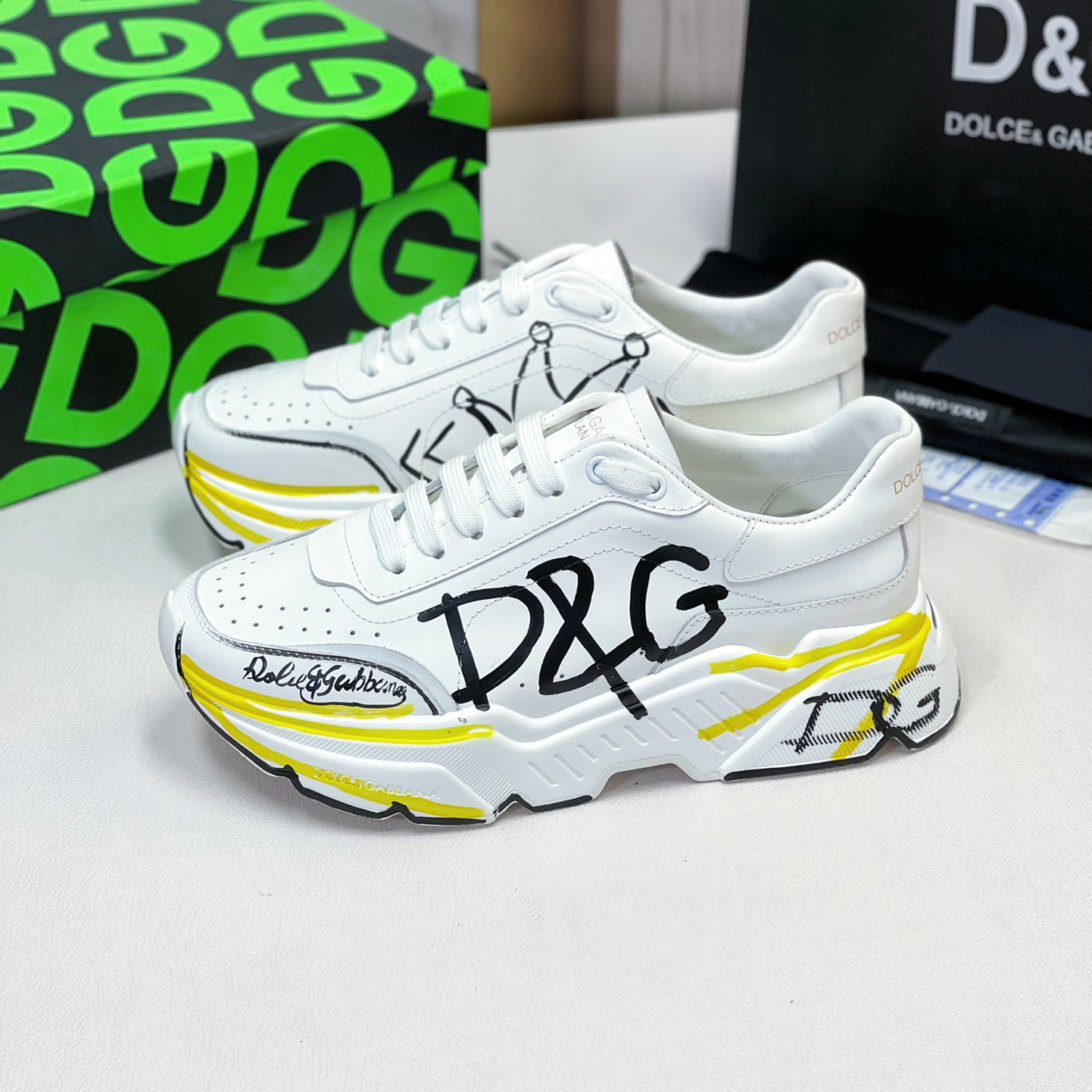 Dolce & Gabbana Calfskin Nappa Daymaster Sneakers - DopestKickz