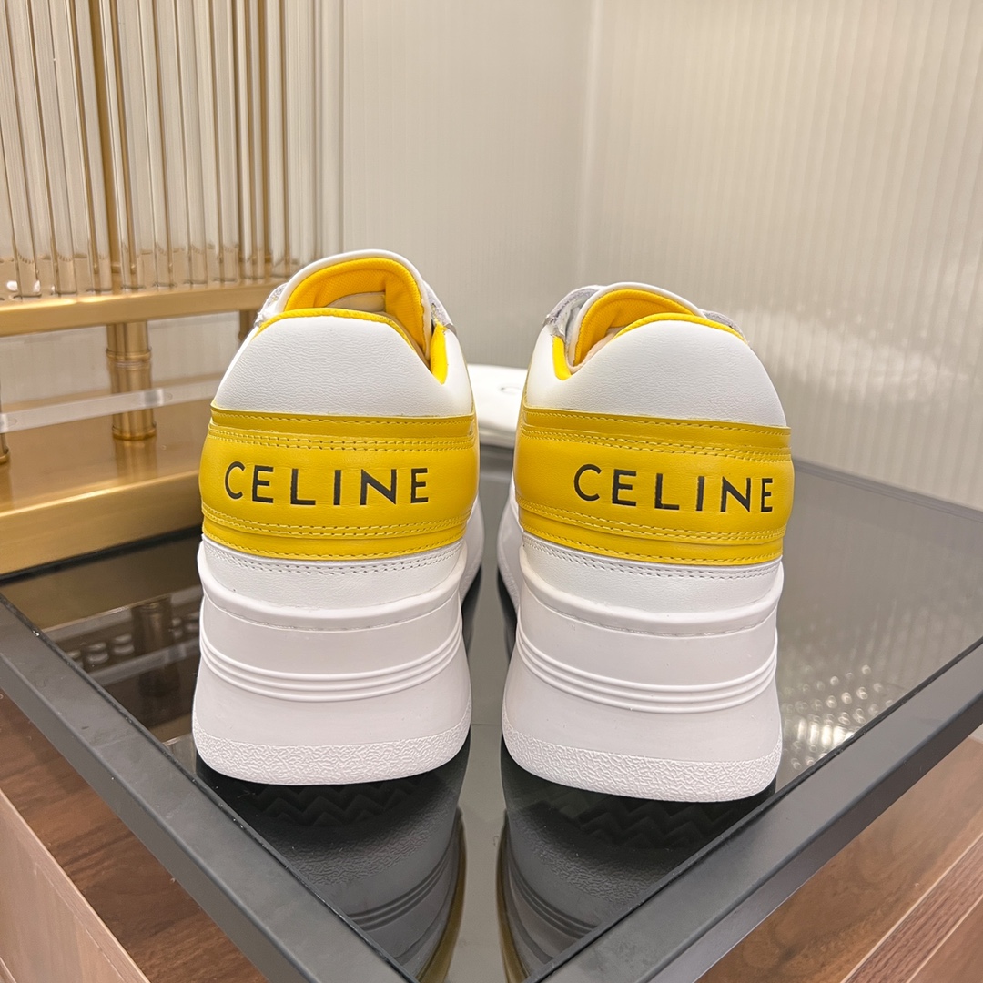 Celine Block Sneakers With Wedge Outsole In Clafskin    - DopestKickz