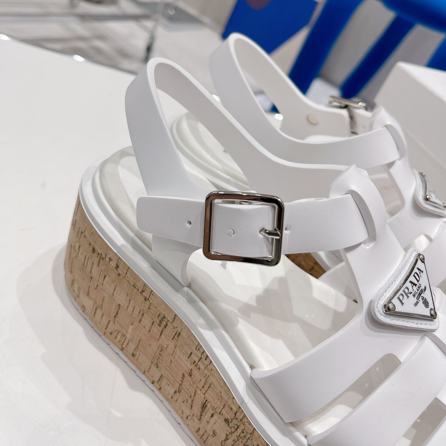 Prada Rubber Wedge Platform Sandals - DopestKickz