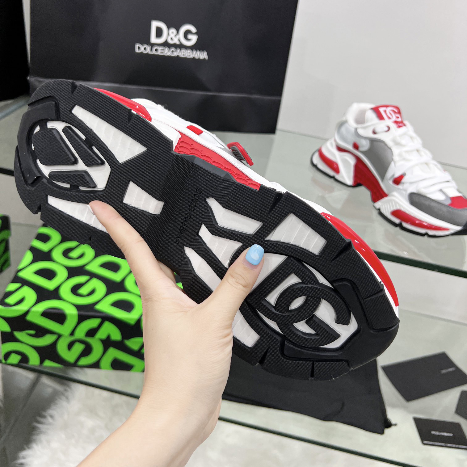 Dolce & Gabbana Mixed-Material Airmaster Sneakers - DopestKickz