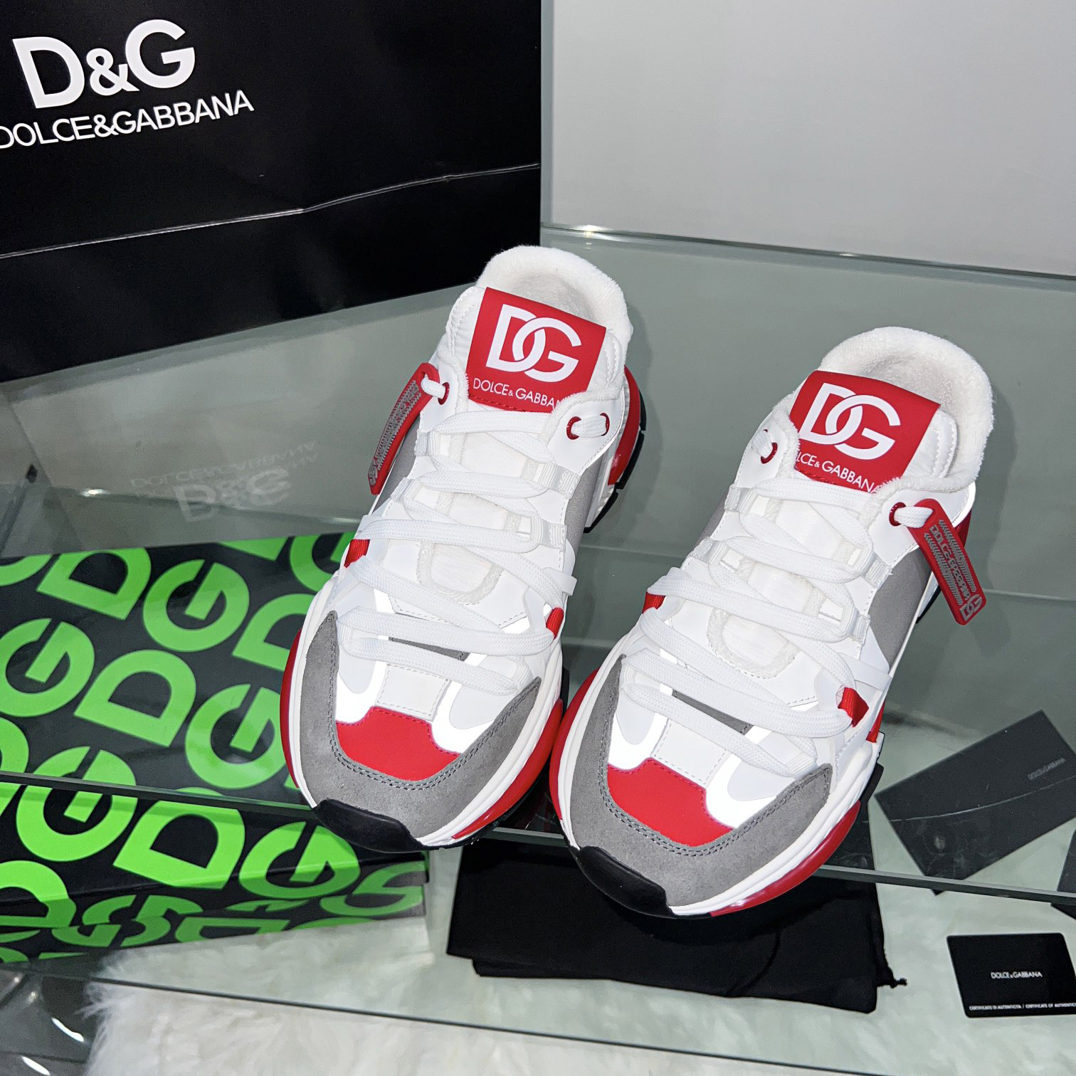 Dolce & Gabbana Mixed-Material Airmaster Sneakers - DopestKickz
