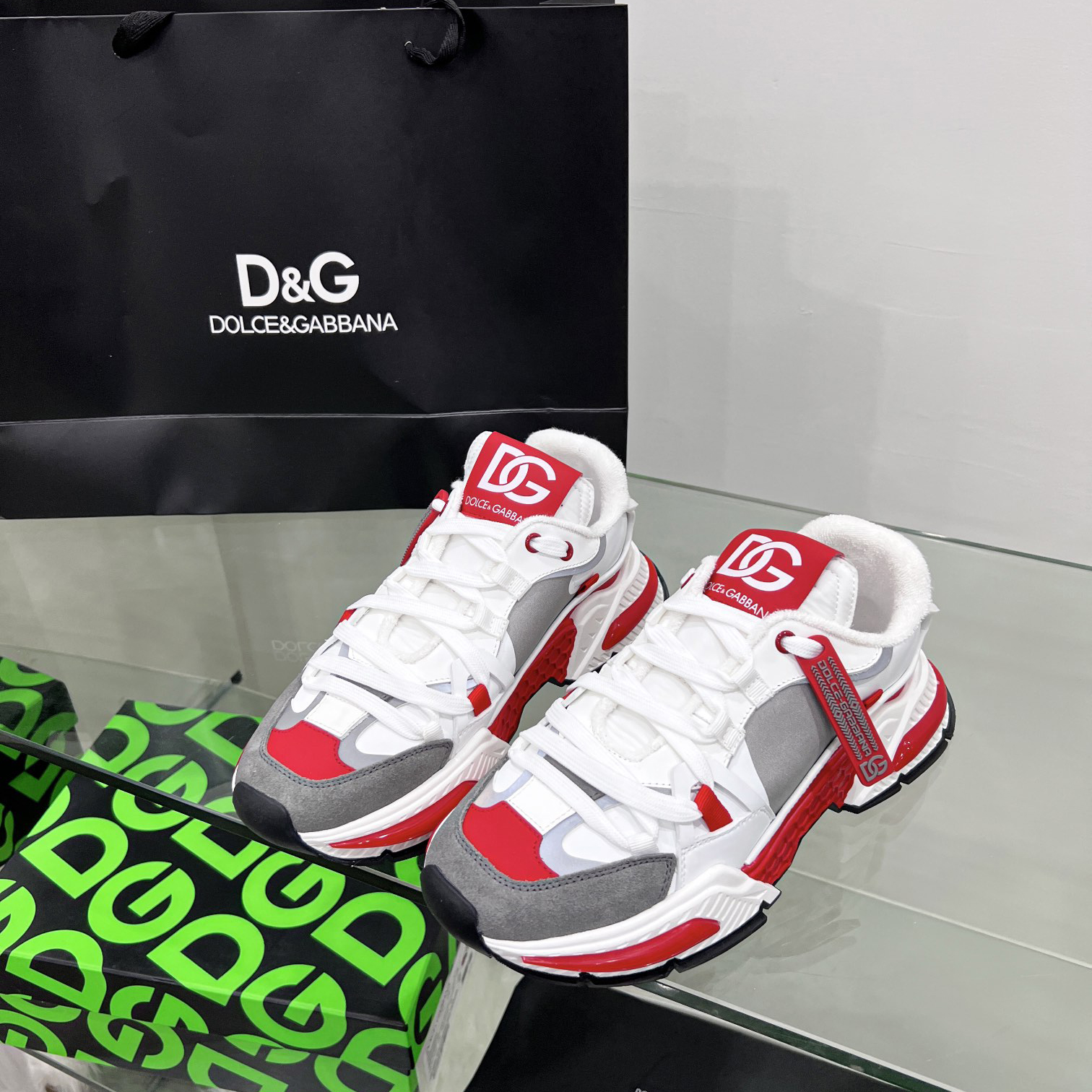 Dolce & Gabbana Mixed-Material Airmaster Sneakers - DopestKickz