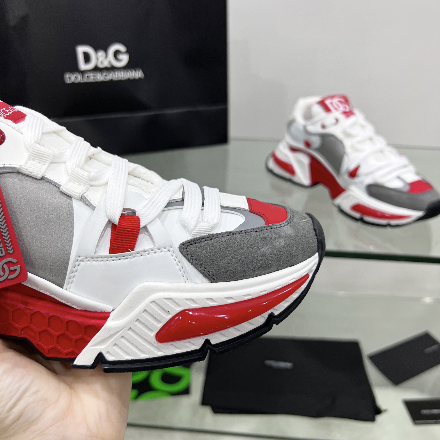Dolce & Gabbana Mixed-Material Airmaster Sneakers - DopestKickz