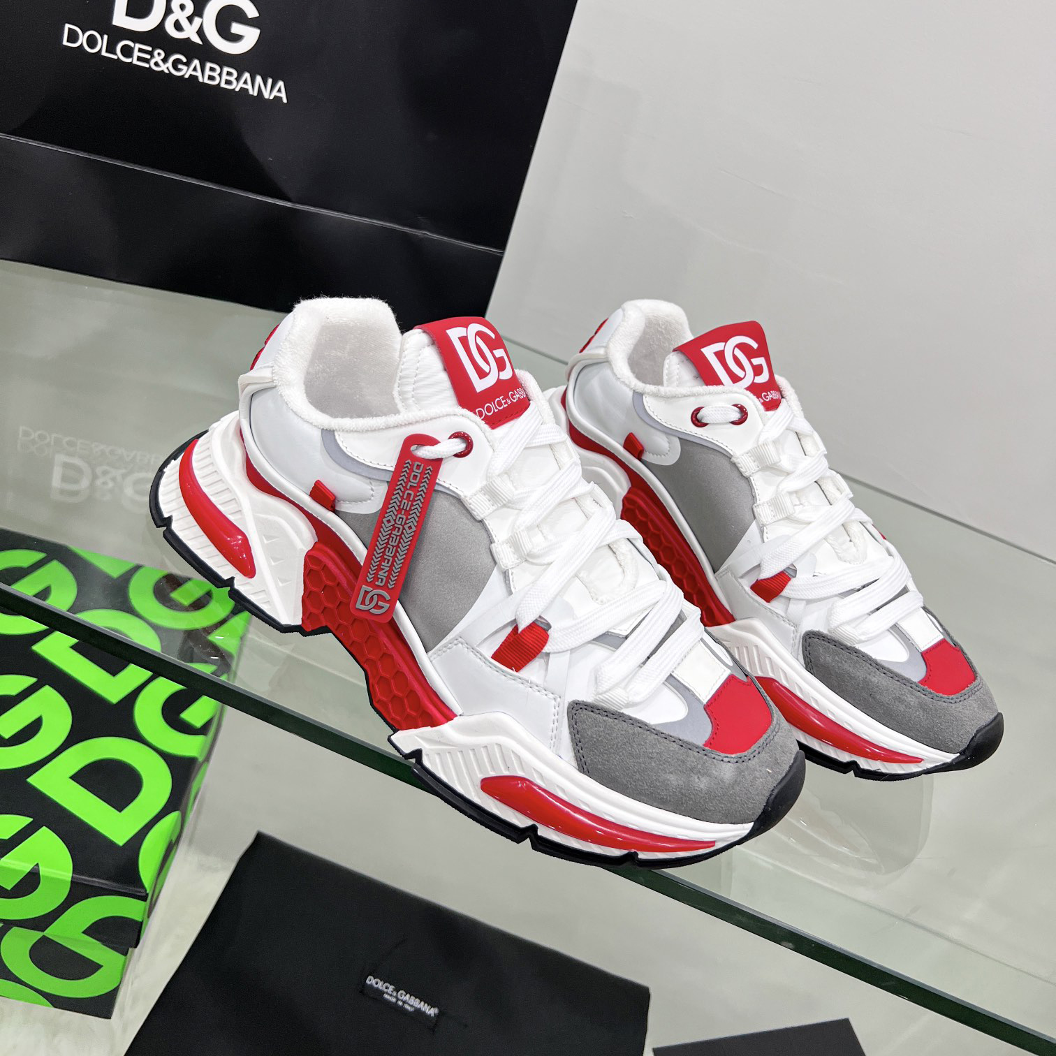 Dolce & Gabbana Mixed-Material Airmaster Sneakers - DopestKickz