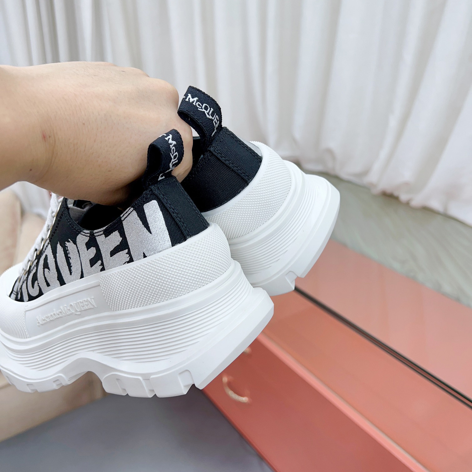 Alexander Mqueen Tread Slick Lace-up In Black - DopestKickz