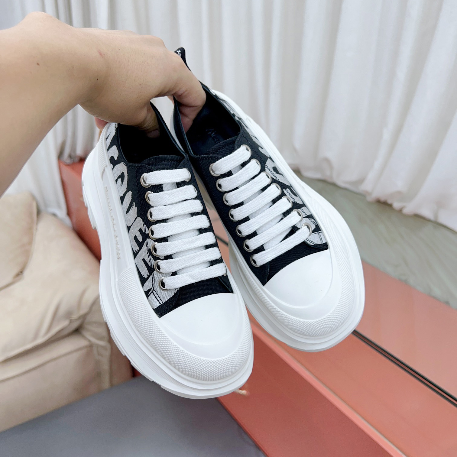 Alexander Mqueen Tread Slick Lace-up In Black - DopestKickz