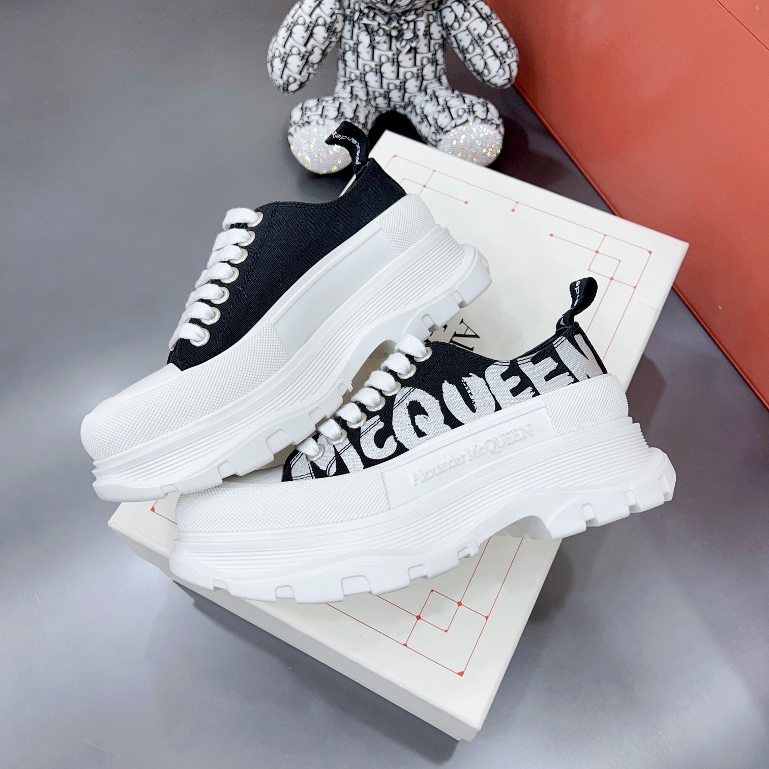 Alexander Mqueen Tread Slick Lace-up In Black - DopestKickz