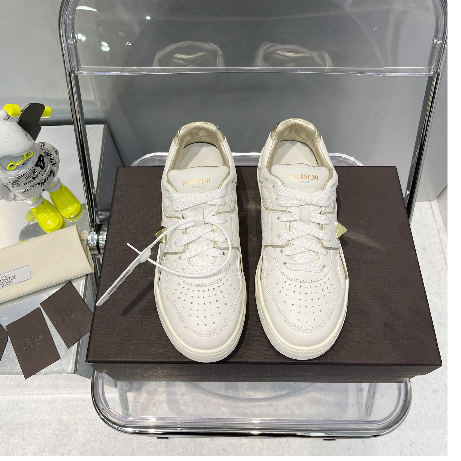 Valenti  One Stud Low-Top Calfskin Sneaker - DopestKickz