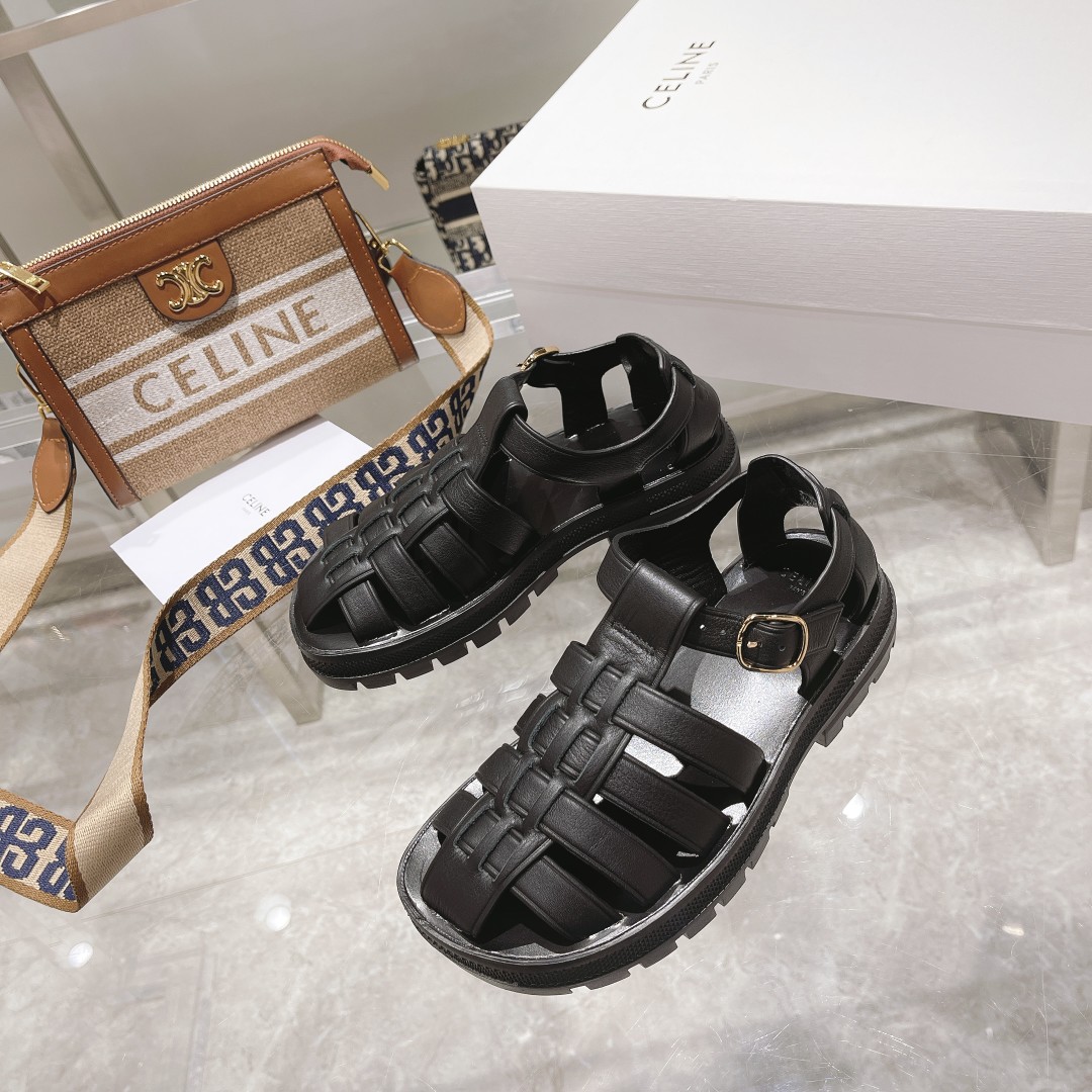 Celine Clea Chunky Sandal  In Calfskin - DopestKickz