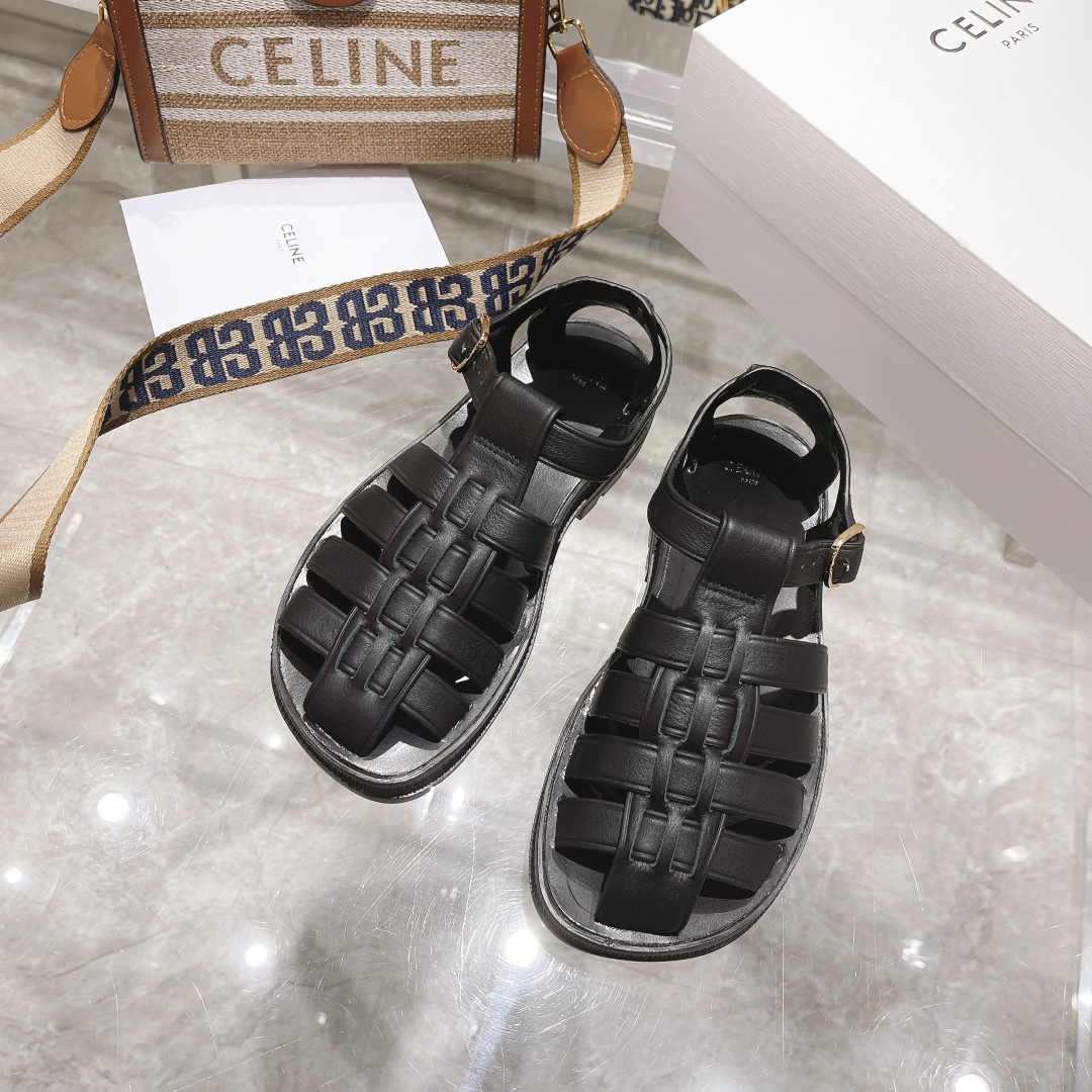 Celine Clea Chunky Sandal  In Calfskin - DopestKickz