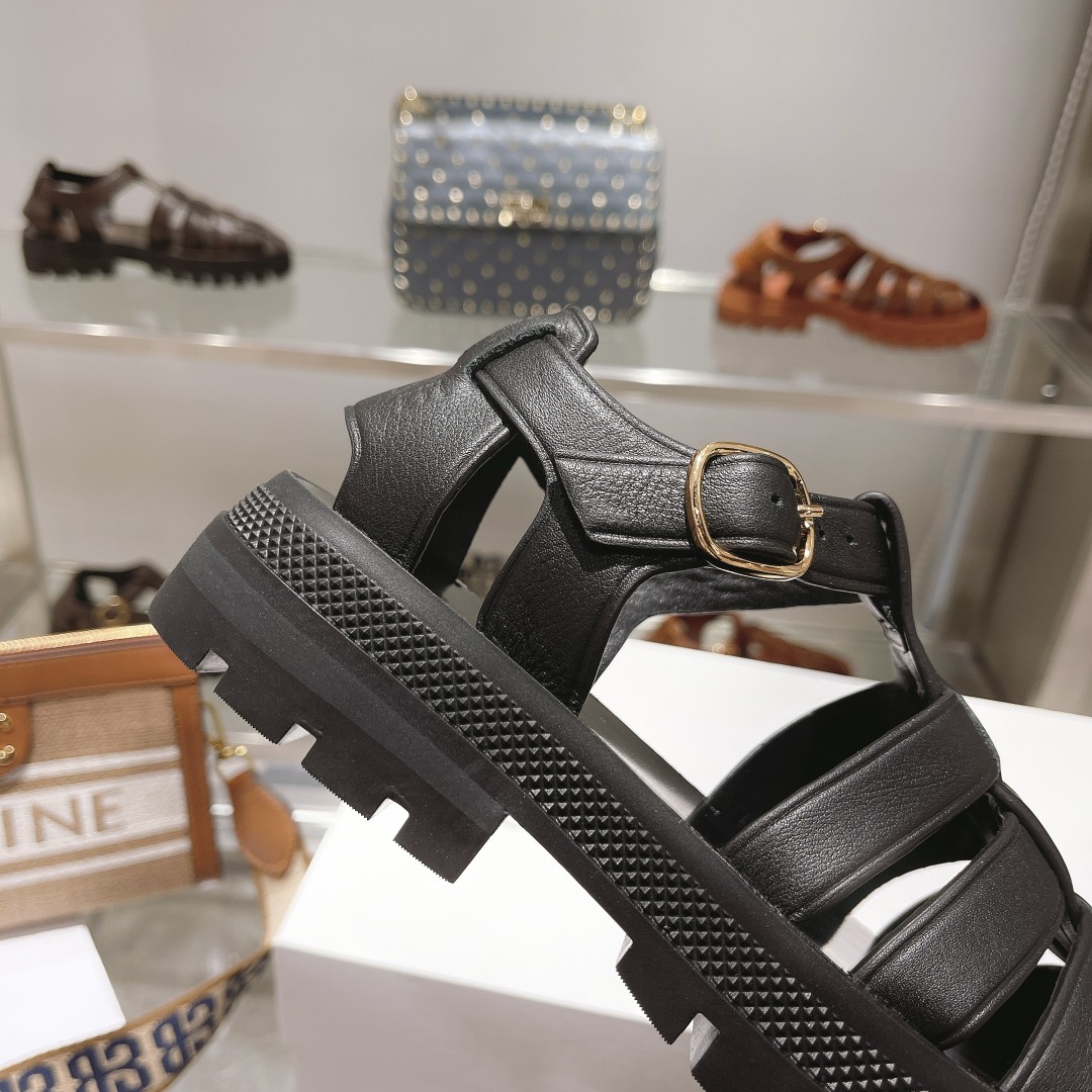 Celine Clea Chunky Sandal  In Calfskin - DopestKickz