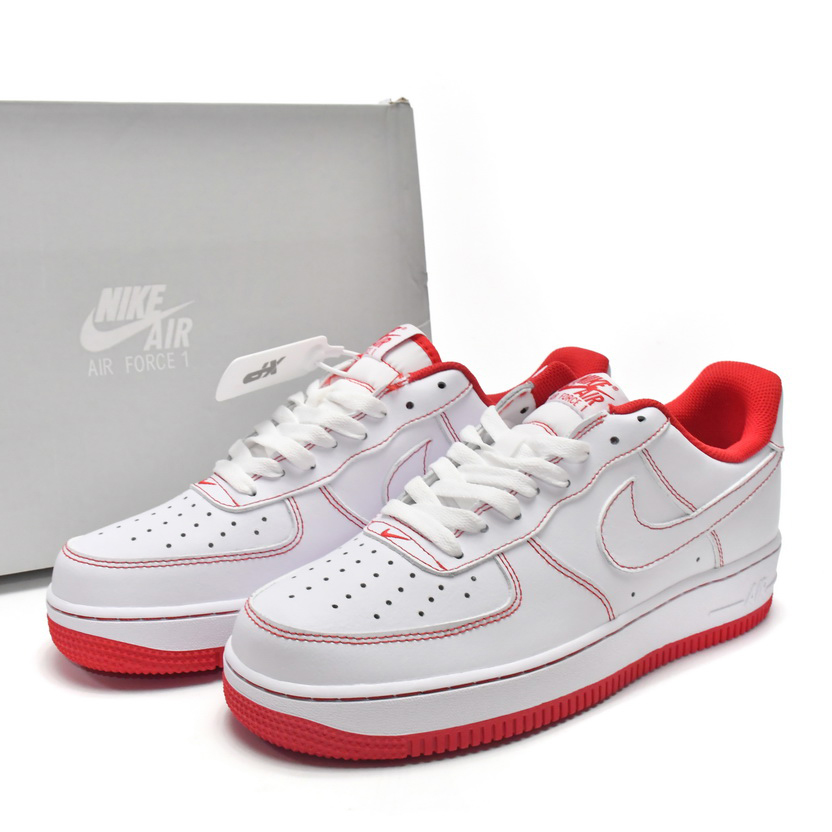 Nike Air Force 1 Low Contrast Stitch Red Sneaker   CV1724-100  - DopestKickz