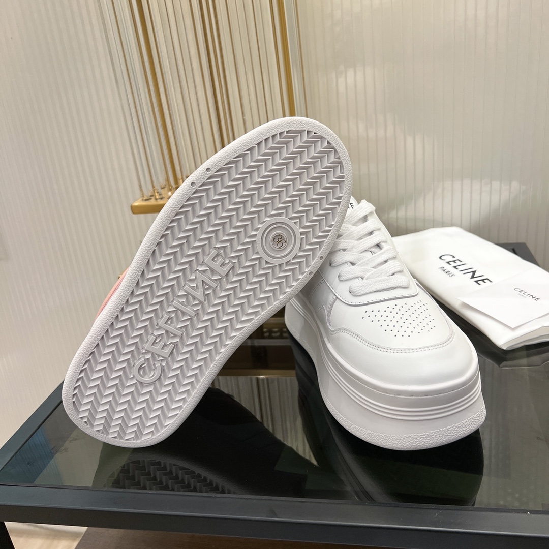 Celine Block Sneakers With Wedge Outsole In Clafskin    - DopestKickz