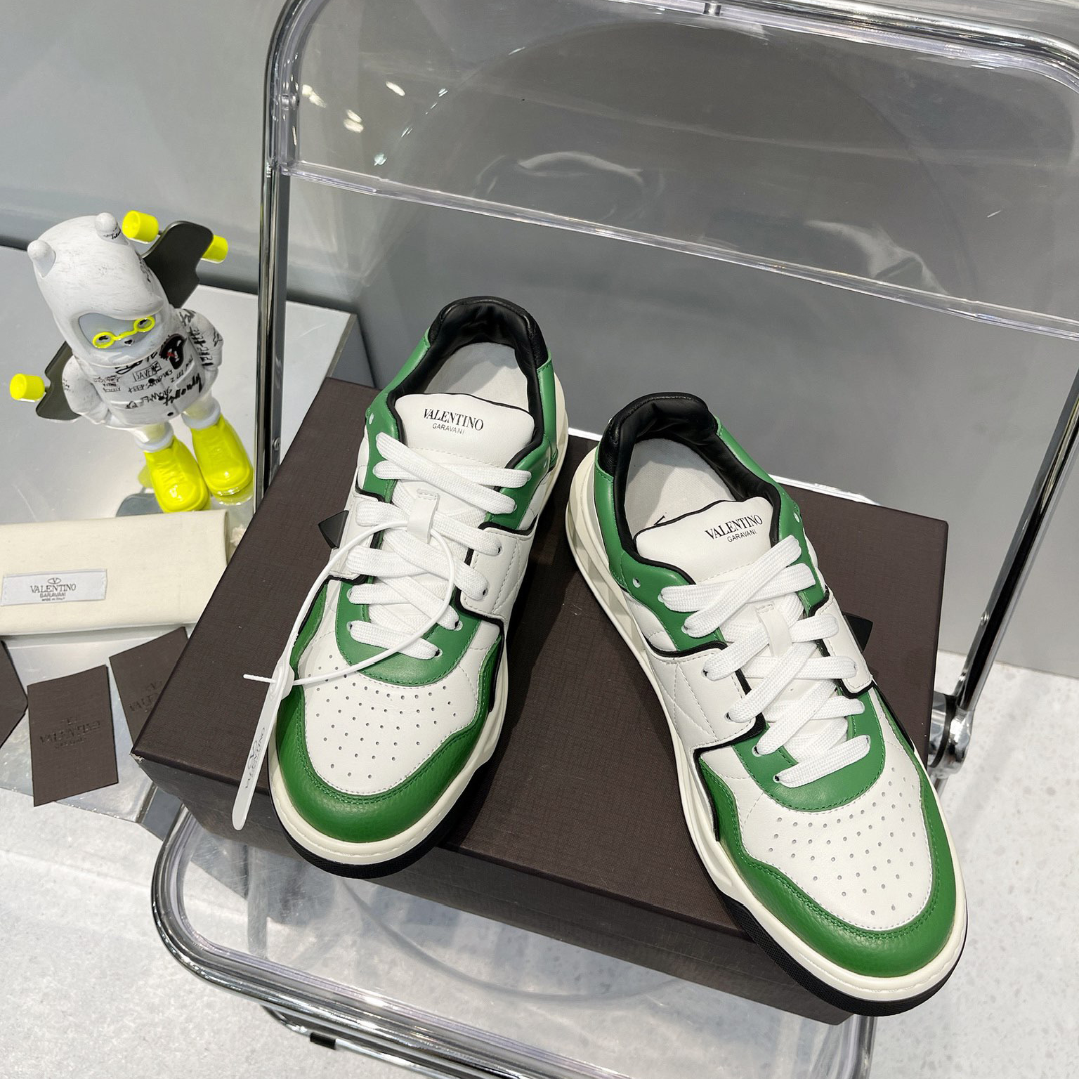 Valenti One Stud Low-Top Calfskin Sneaker - DopestKickz