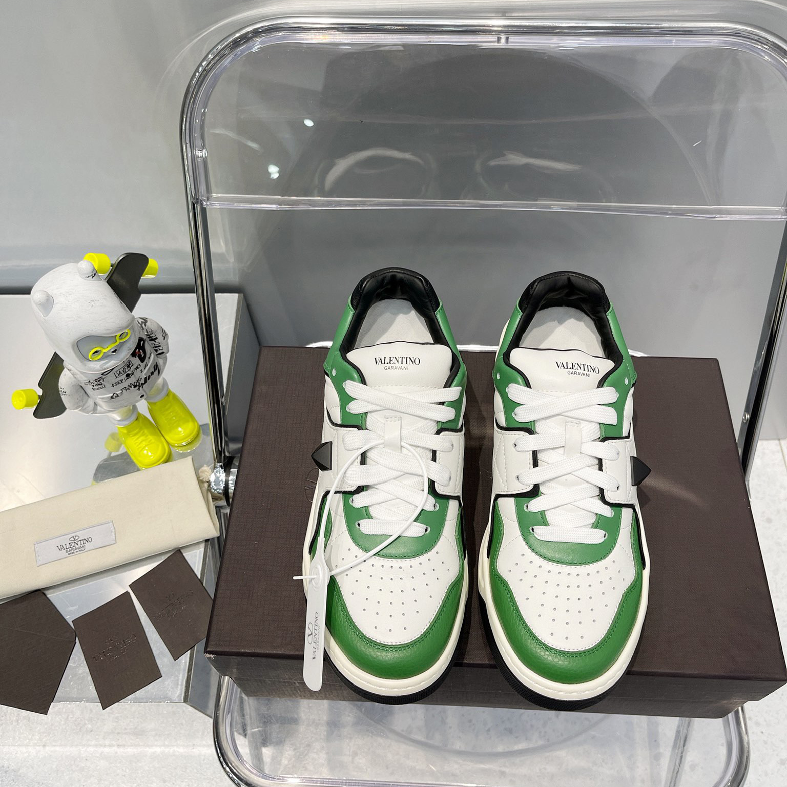 Valenti One Stud Low-Top Calfskin Sneaker - DopestKickz