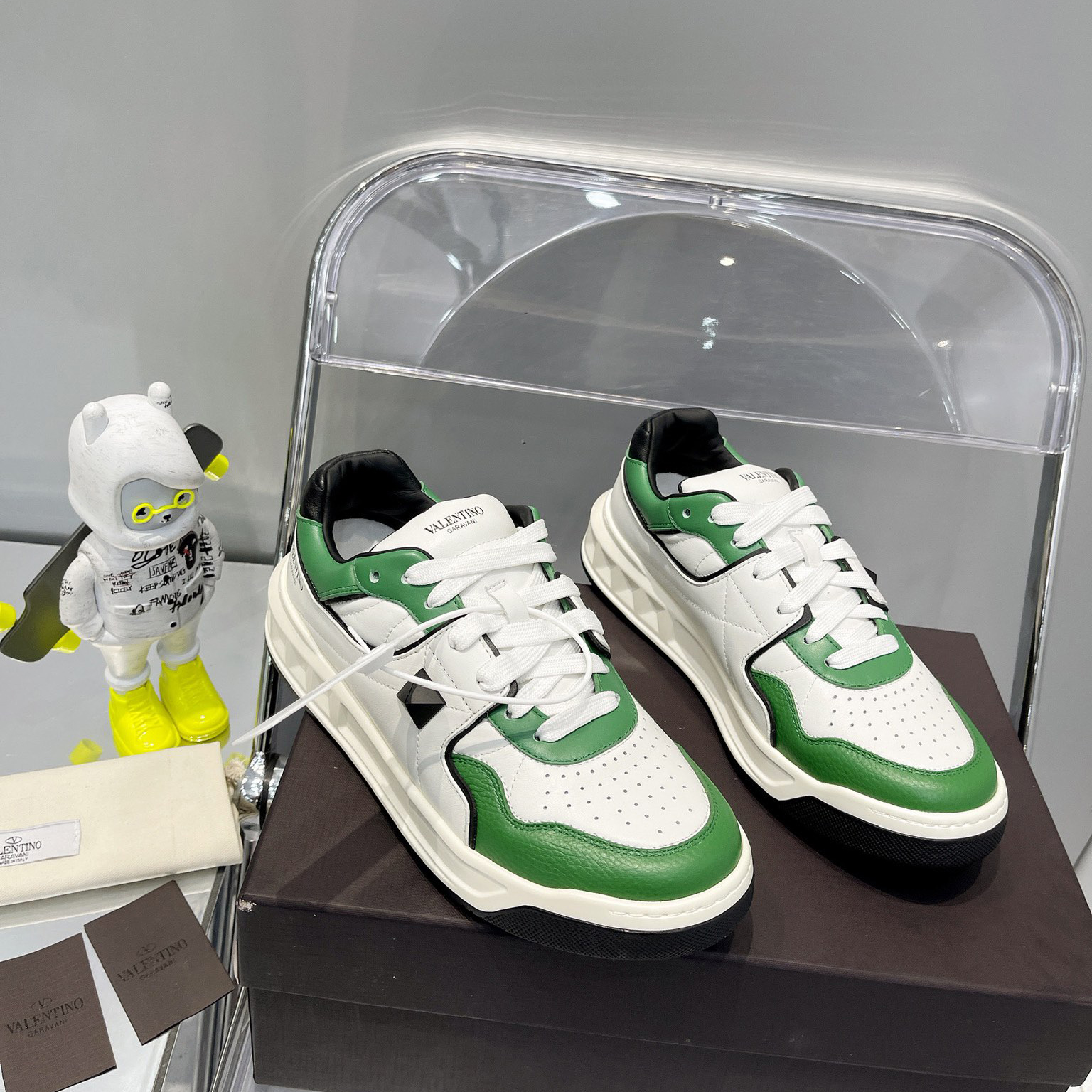 Valenti One Stud Low-Top Calfskin Sneaker - DopestKickz