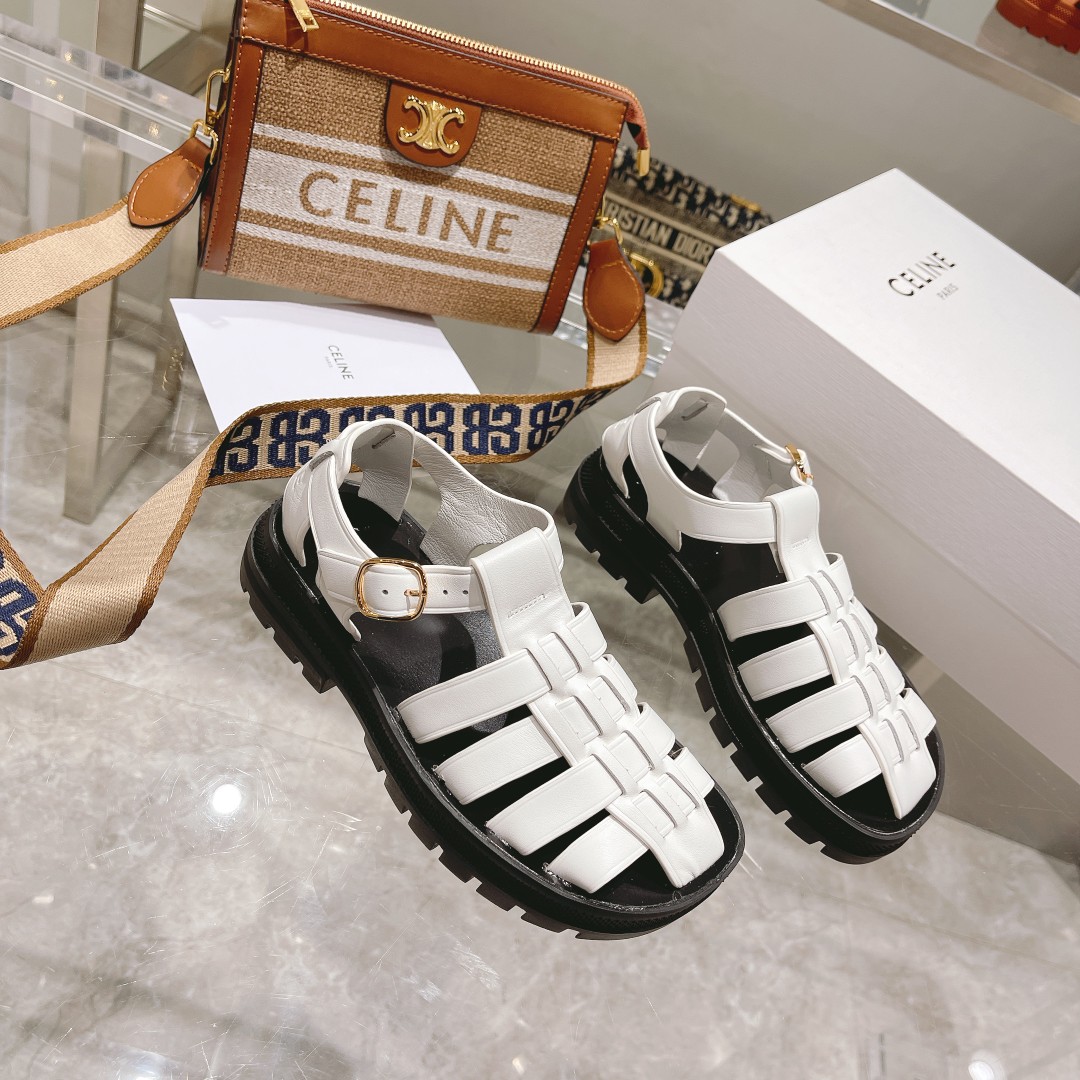 Celine Clea Chunky Sandal  In Calfskin - DopestKickz