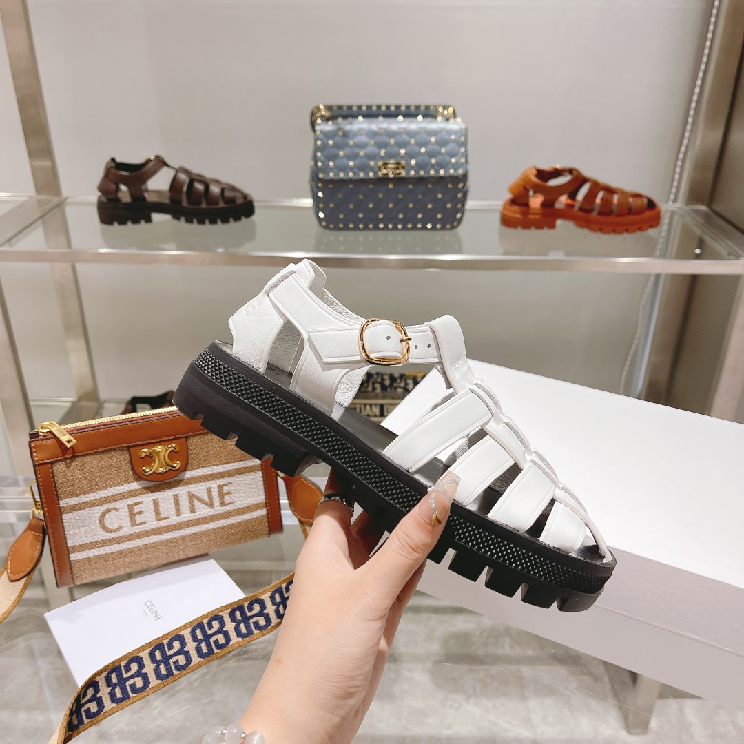 Celine Clea Chunky Sandal  In Calfskin - DopestKickz